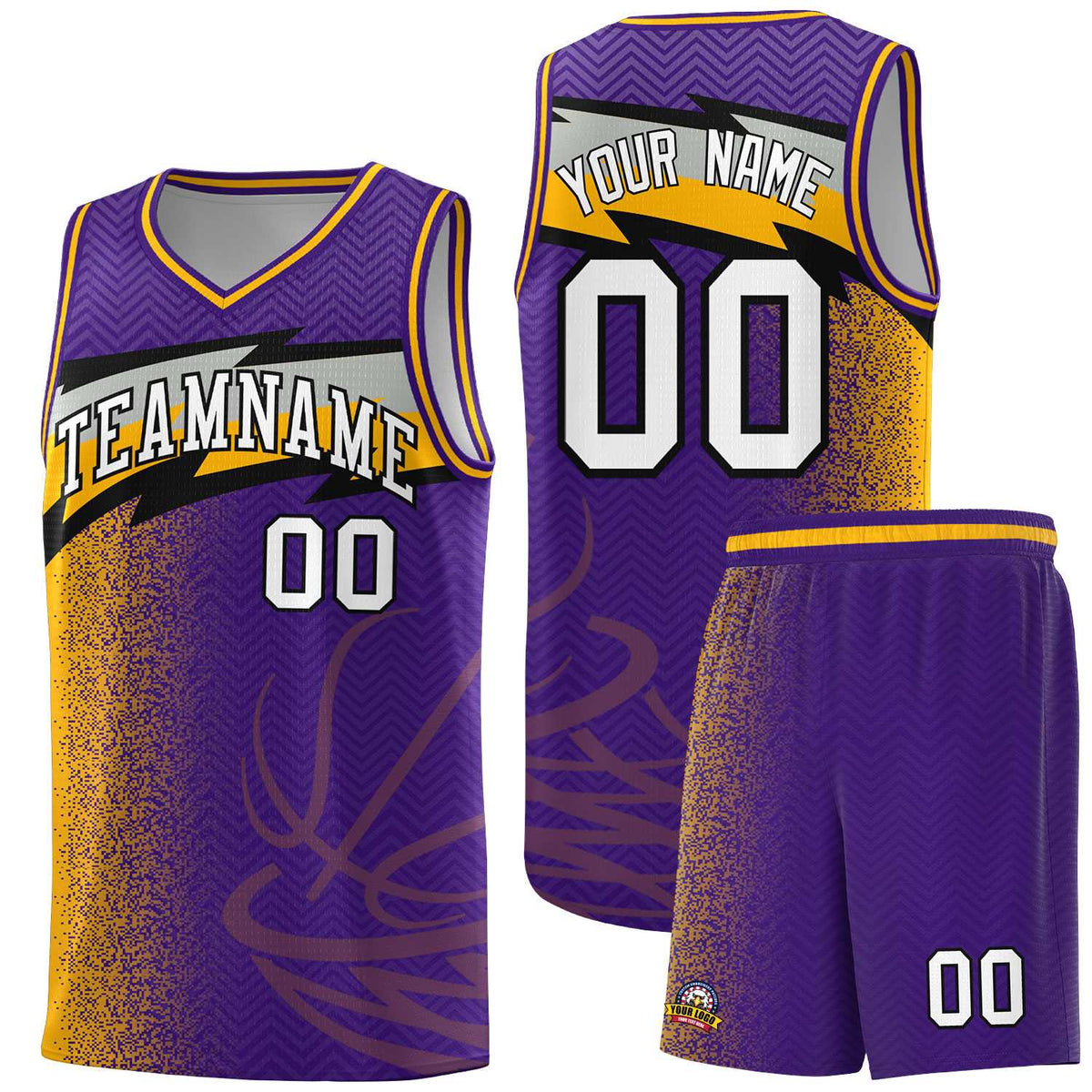Custom Purple Dot Scatter Graffiti Pattern Sports Uniform Basketball Jersey|KXKSHOP