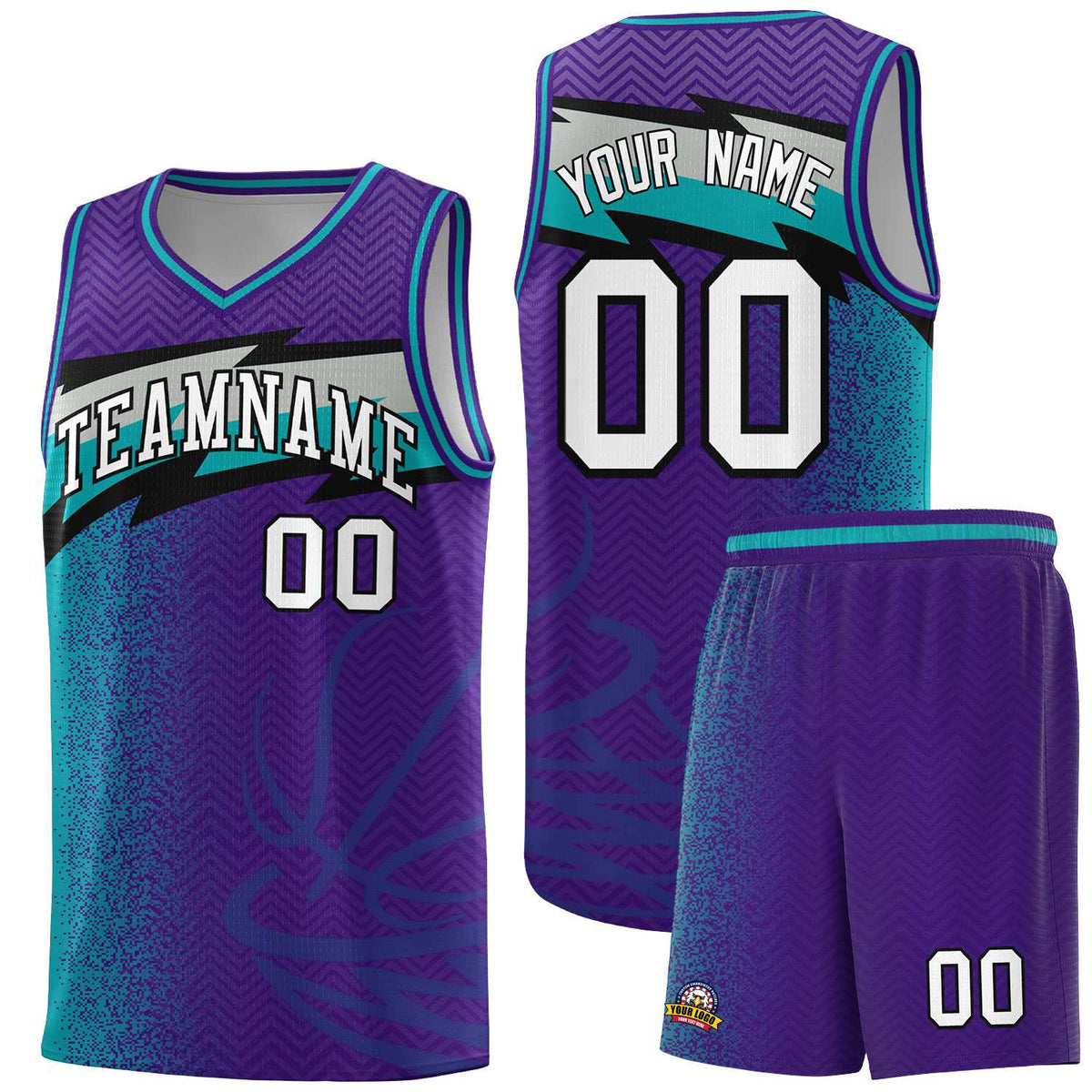 Custom Purple Dot Scatter Graffiti Pattern Sports Uniform Basketball Jersey|KXKSHOP