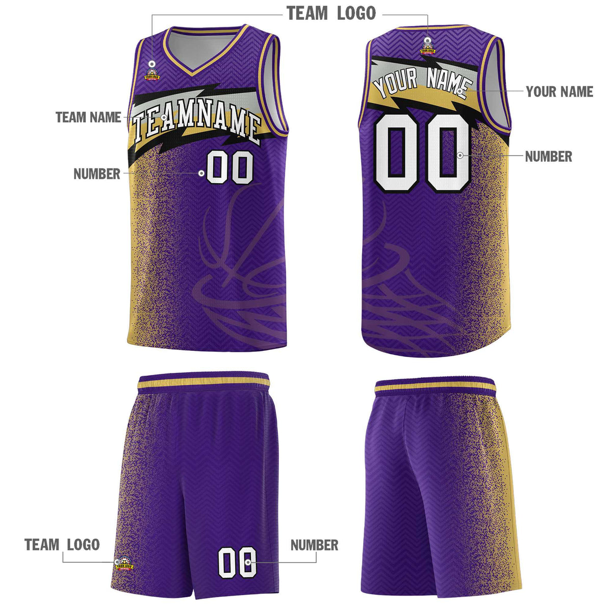 Custom Purple Dot Scatter Graffiti Pattern Sports Uniform Basketball Jersey|KXKSHOP
