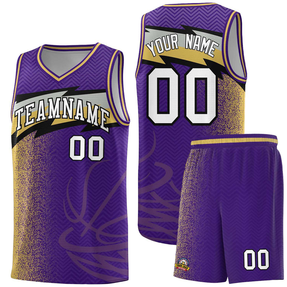 Custom Purple Dot Scatter Graffiti Pattern Sports Uniform Basketball Jersey|KXKSHOP