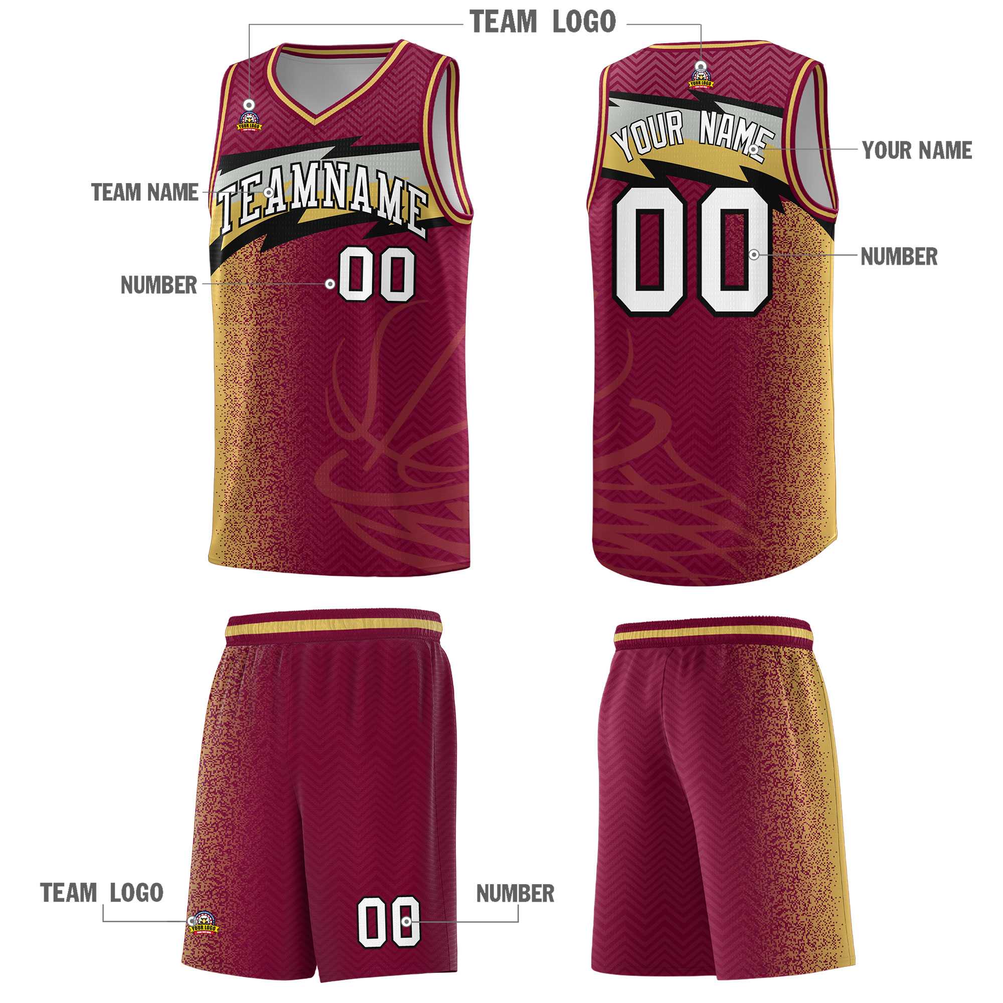 Custom Crimson Dot Scatter Graffiti Pattern Sports Uniform Basketball Jersey|KXKSHOP