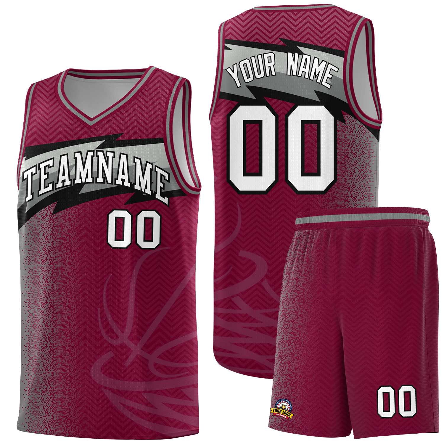 Custom Crimson Dot Scatter Graffiti Pattern Sports Uniform Basketball Jersey|KXKSHOP