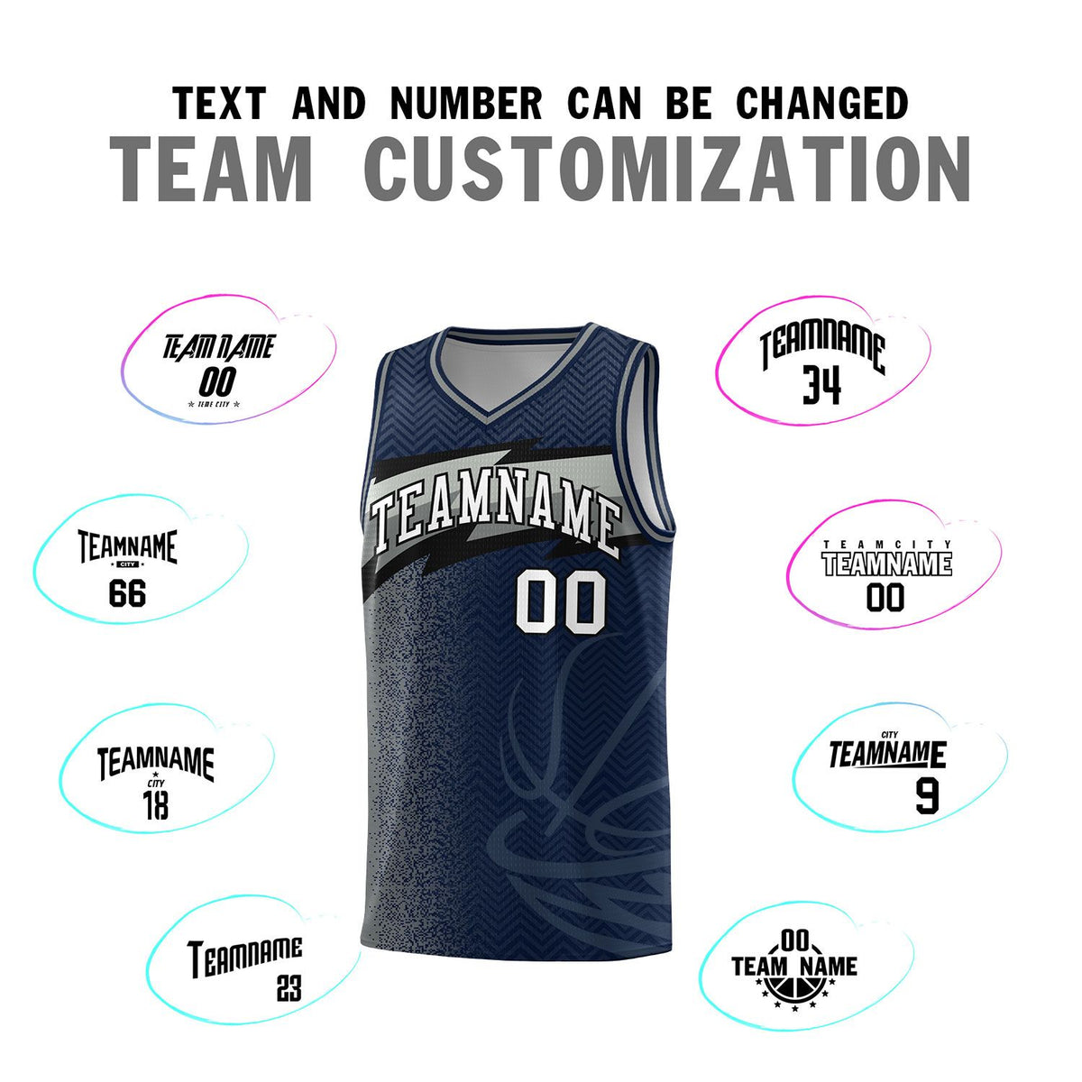 Custom Navy Dot Scatter Graffiti Pattern Sports Uniform Basketball Jersey|KXKSHOP