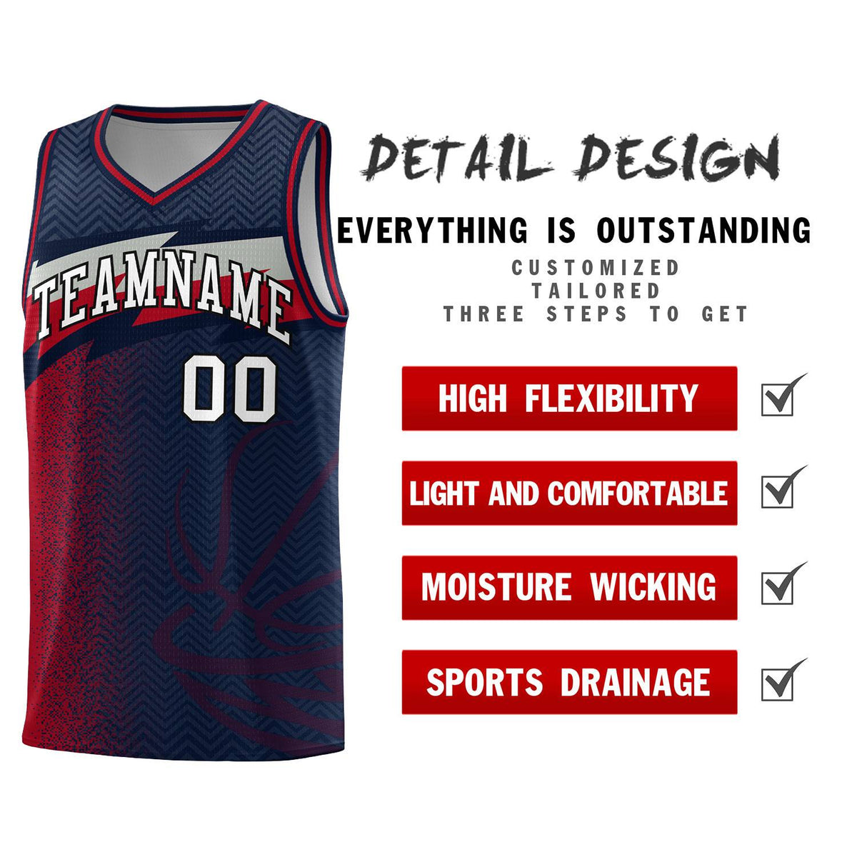 Custom Navy Dot Scatter Graffiti Pattern Sports Uniform Basketball Jersey|KXKSHOP