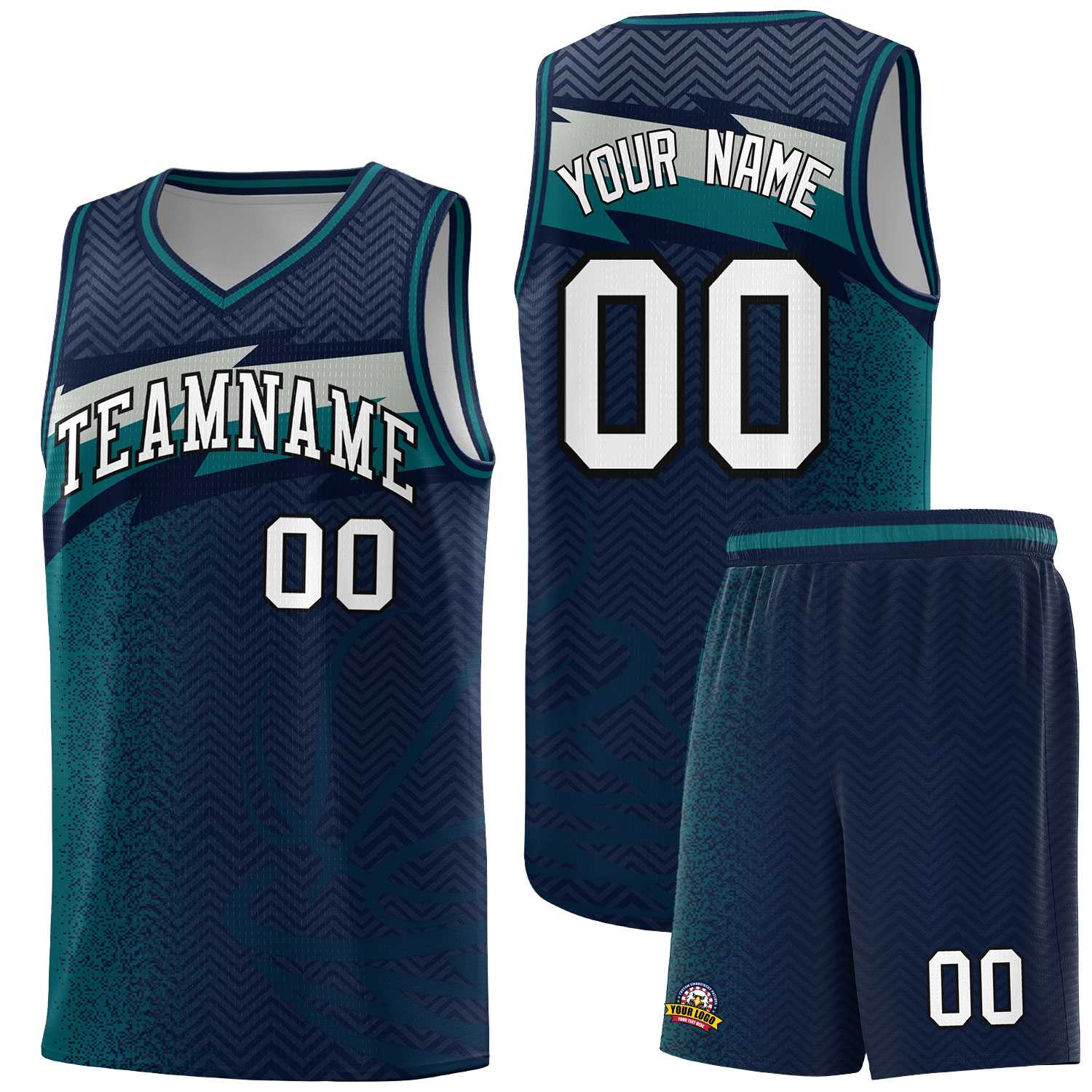 Custom Navy Dot Scatter Graffiti Pattern Sports Uniform Basketball Jersey|KXKSHOP