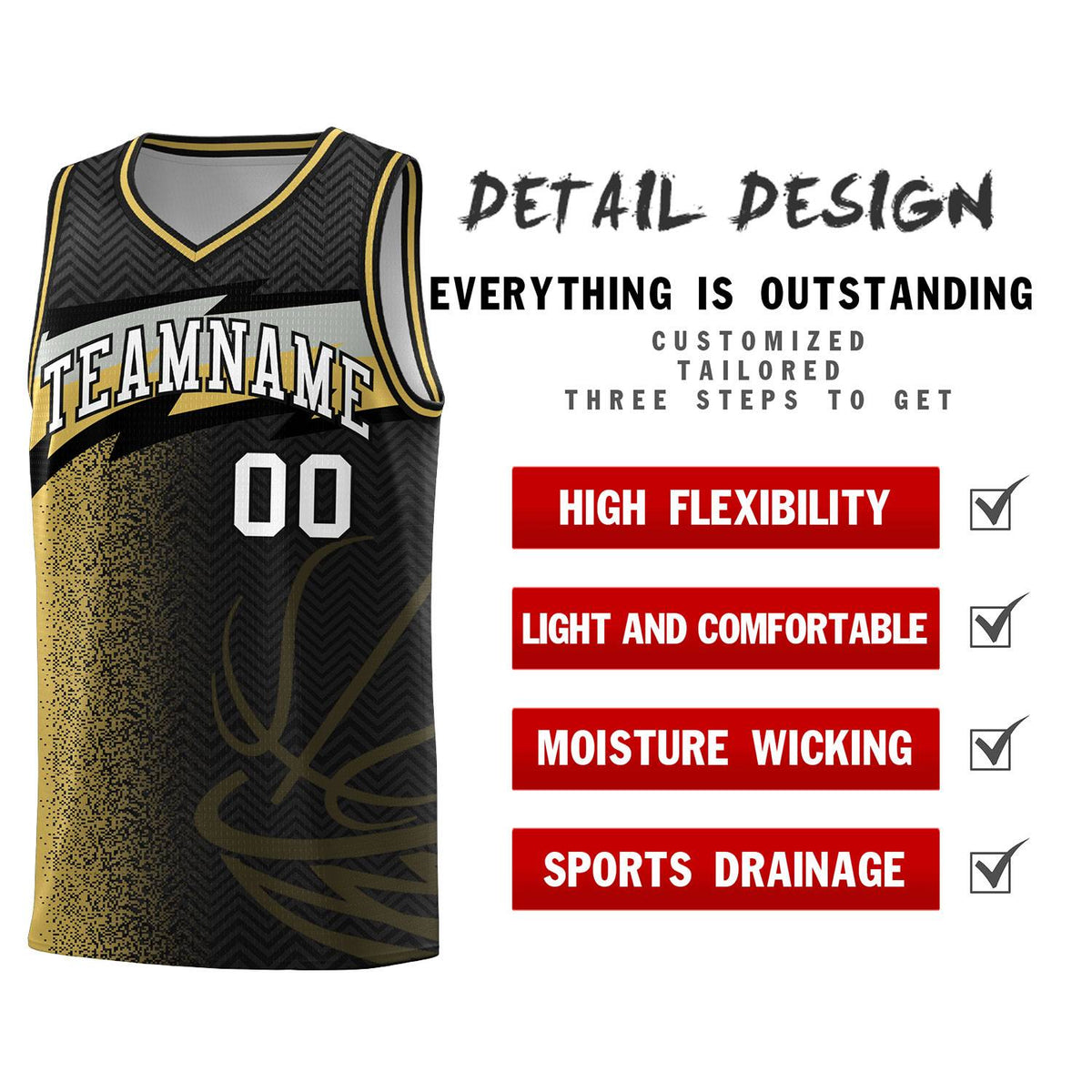 Custom Black Dot Scatter Graffiti Pattern Sports Uniform Basketball Jersey|KXKSHOP