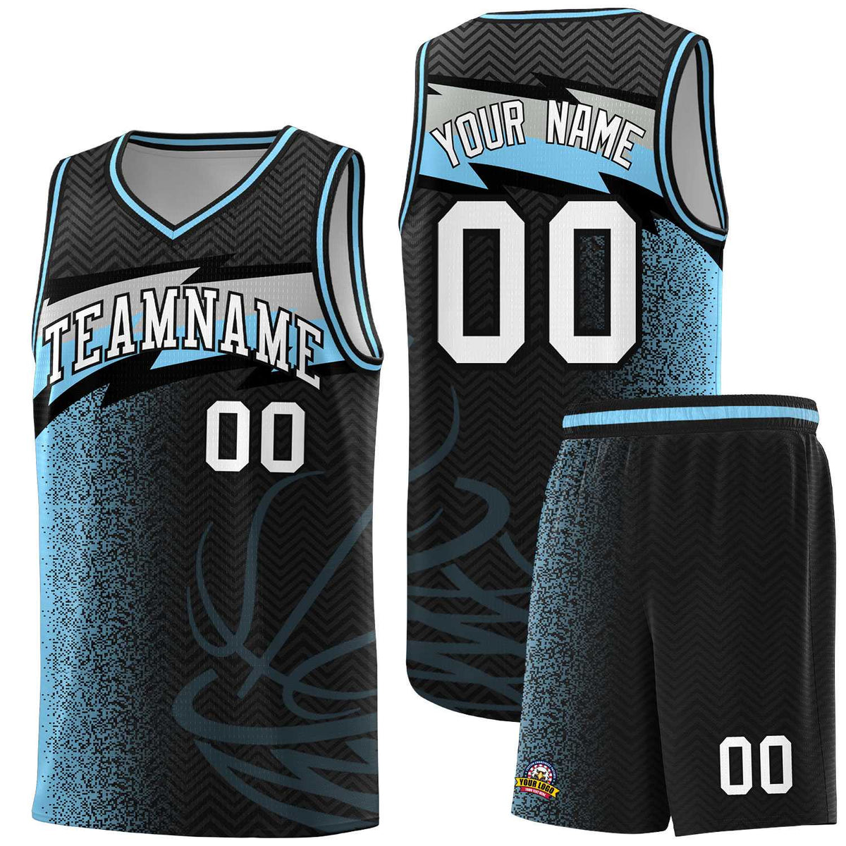 Custom Black Dot Scatter Graffiti Pattern Sports Uniform Basketball Jersey|KXKSHOP