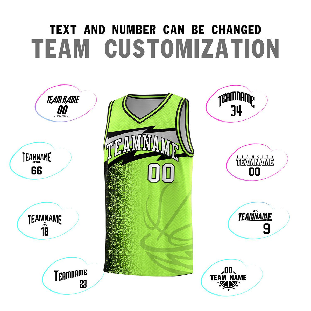 Custom Neon Green Dot Scatter Graffiti Pattern Sports Uniform Basketball Jersey|KXKSHOP