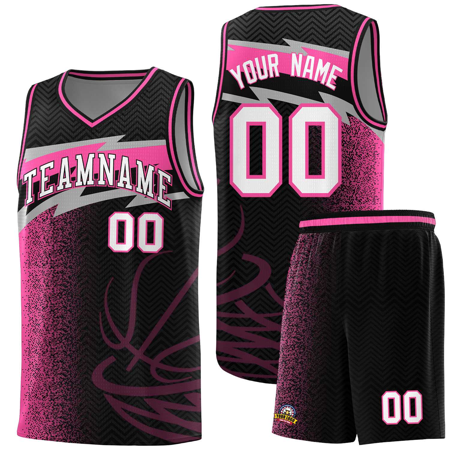 Custom Black Dot Scatter Graffiti Pattern Sports Uniform Basketball Jersey|KXKSHOP