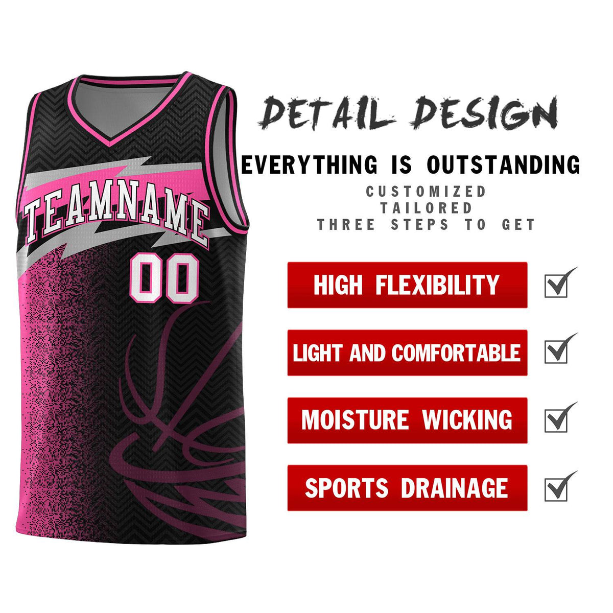 Custom Black Dot Scatter Graffiti Pattern Sports Uniform Basketball Jersey|KXKSHOP
