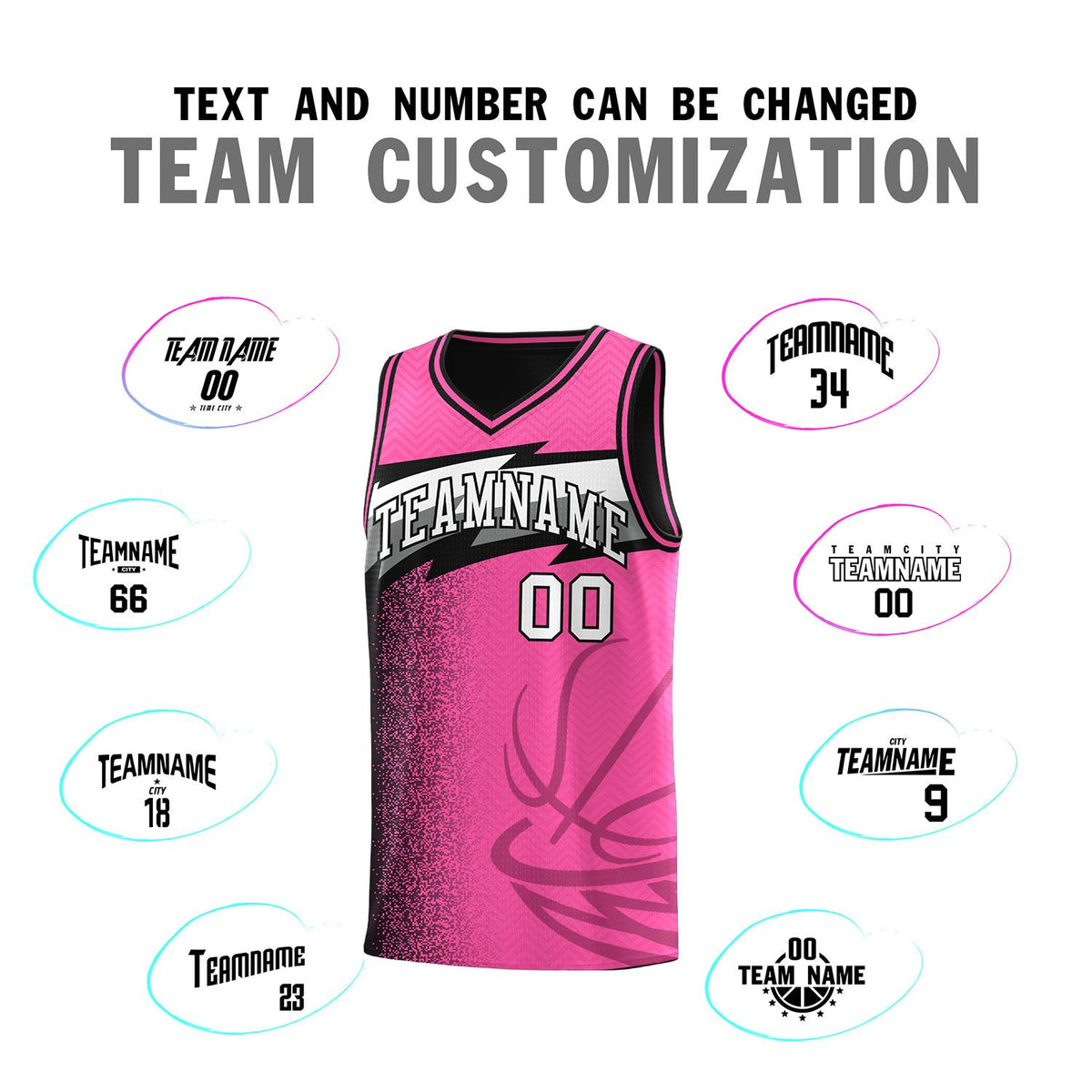 Custom Pink Dot Scatter Graffiti Pattern Sports Uniform Basketball Jersey|KXKSHOP