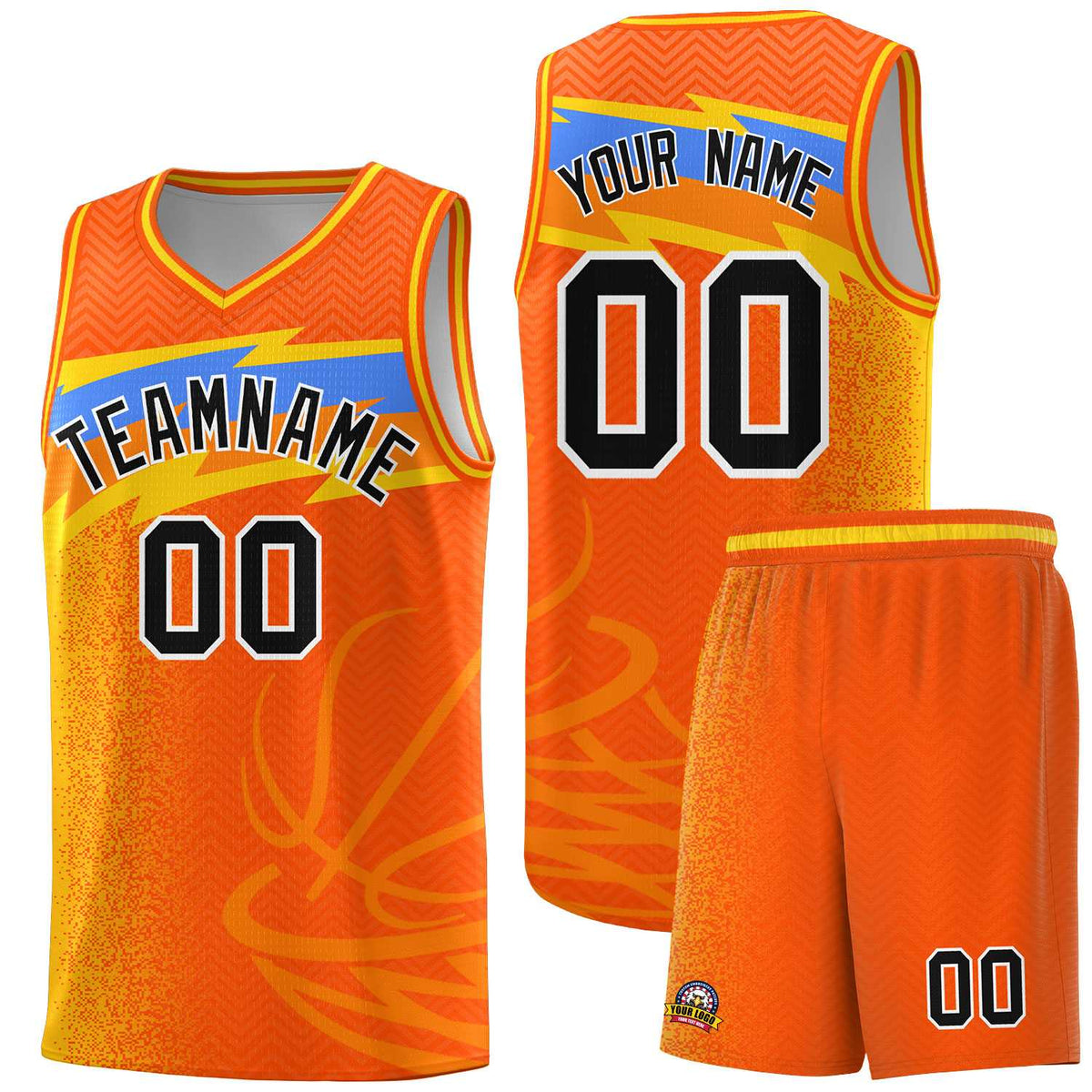 Custom Orange Dot Scatter Graffiti Pattern Sports Uniform Basketball Jersey|KXKSHOP