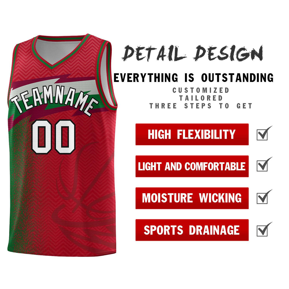Custom Red Dot Scatter Graffiti Pattern Sports Uniform Basketball Jersey|KXKSHOP