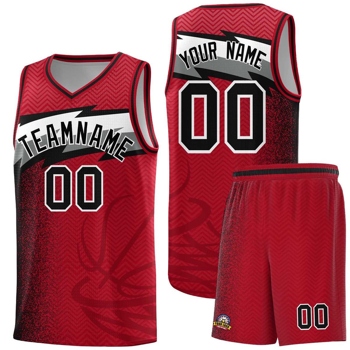 Custom Red Dot Scatter Graffiti Pattern Sports Uniform Basketball Jersey|KXKSHOP
