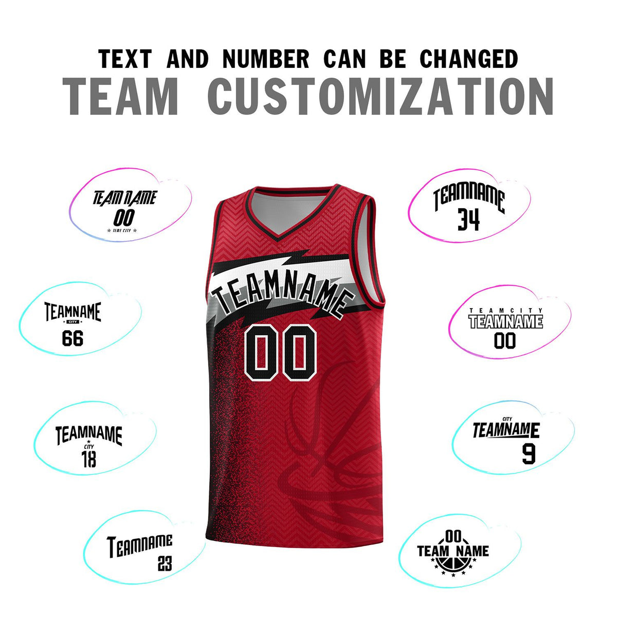 Custom Red Dot Scatter Graffiti Pattern Sports Uniform Basketball Jersey|KXKSHOP