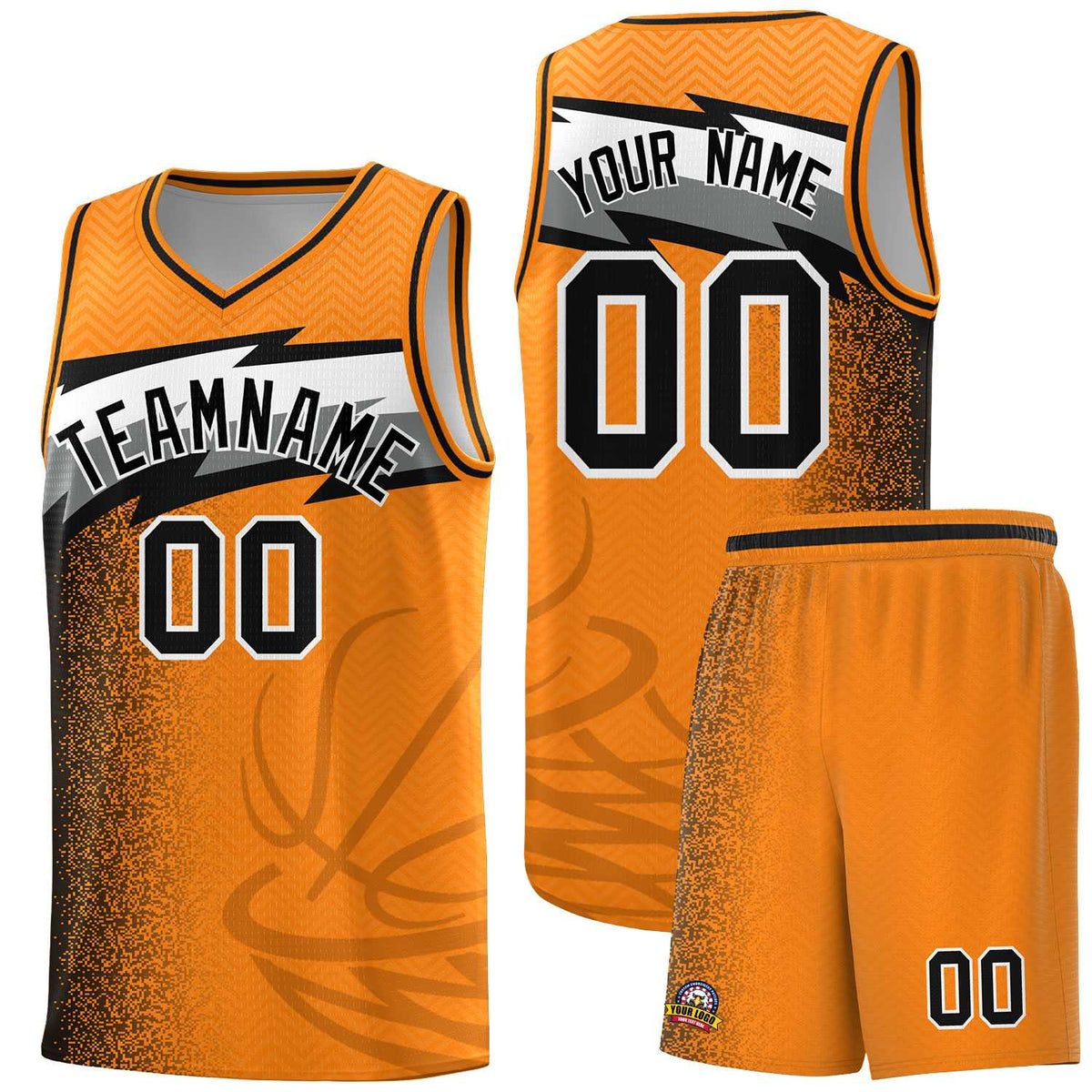 Custom Broncos Orange Dot Scatter Graffiti Pattern Sports Uniform Basketball Jersey|KXKSHOP