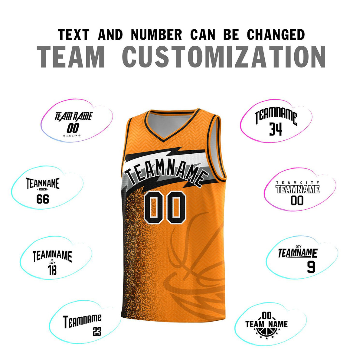 Custom Broncos Orange Dot Scatter Graffiti Pattern Sports Uniform Basketball Jersey|KXKSHOP