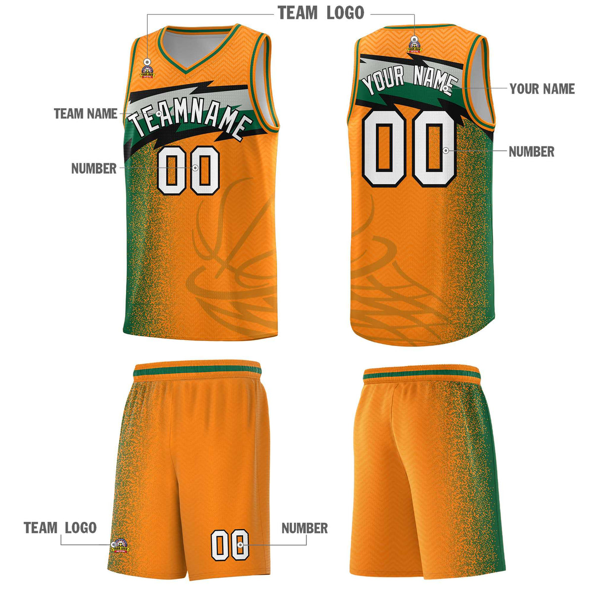 Custom Broncos Orange Dot Scatter Graffiti Pattern Sports Uniform Basketball Jersey|KXKSHOP