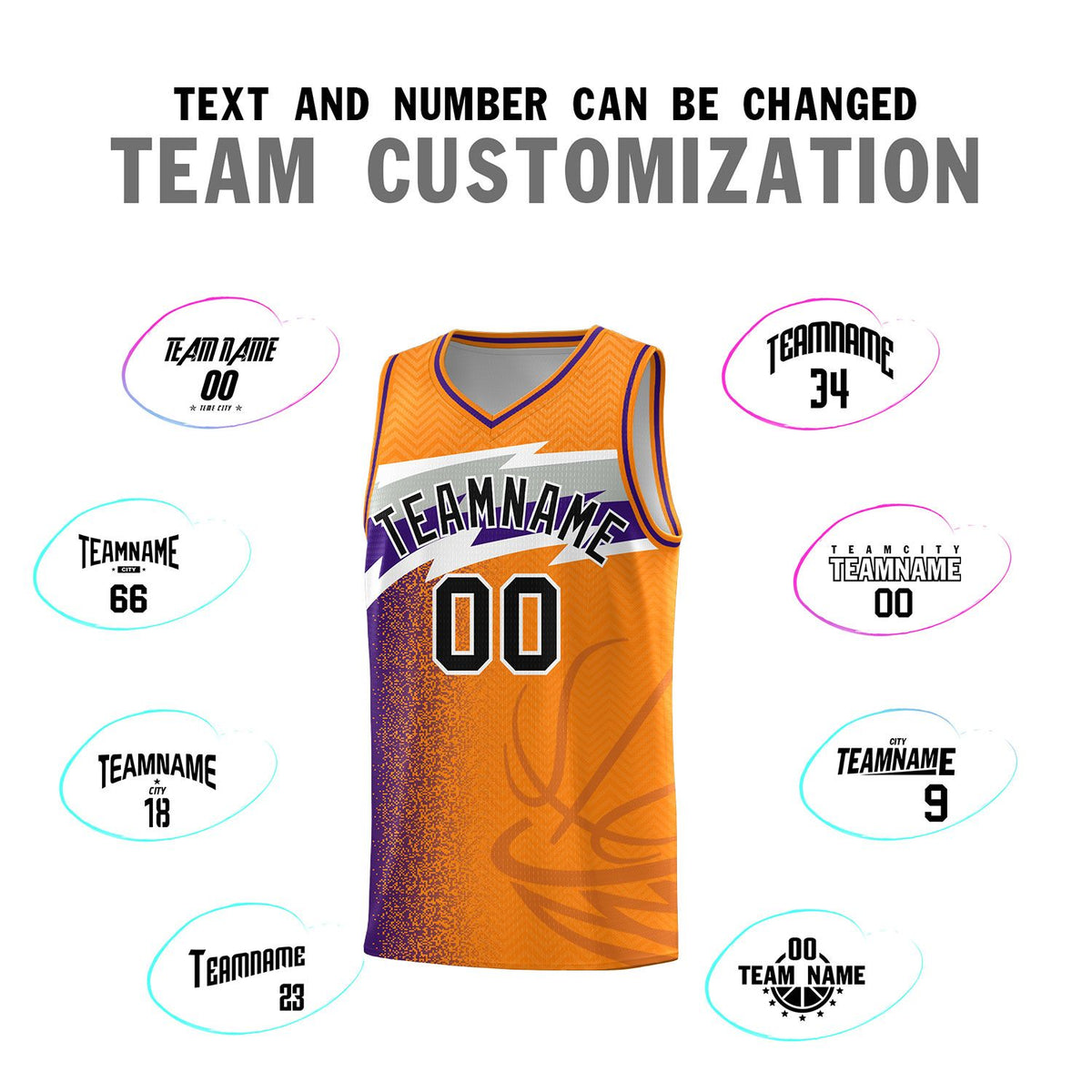Custom Broncos Orange Dot Scatter Graffiti Pattern Sports Uniform Basketball Jersey|KXKSHOP