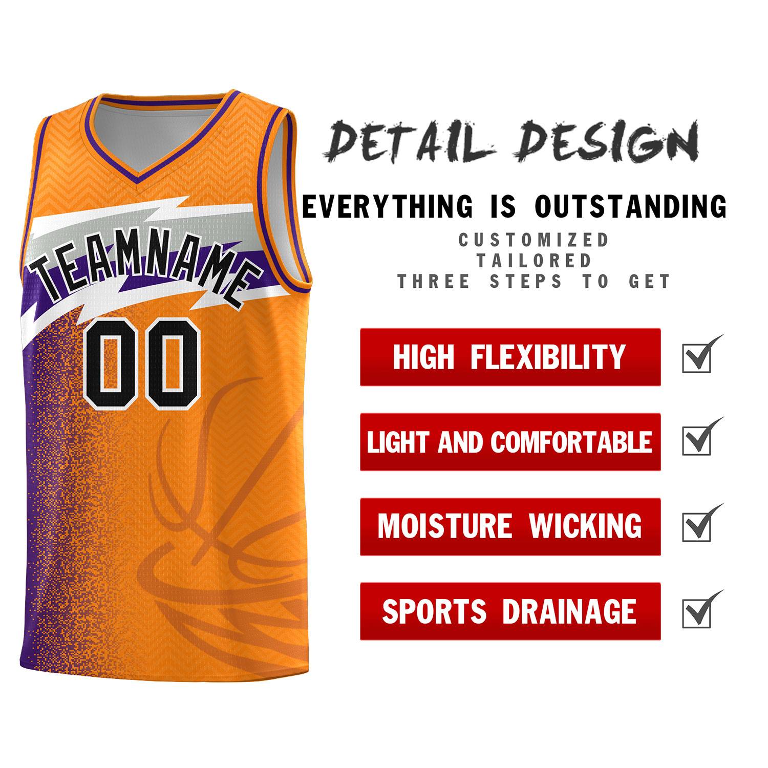Custom Broncos Orange Dot Scatter Graffiti Pattern Sports Uniform Basketball Jersey|KXKSHOP
