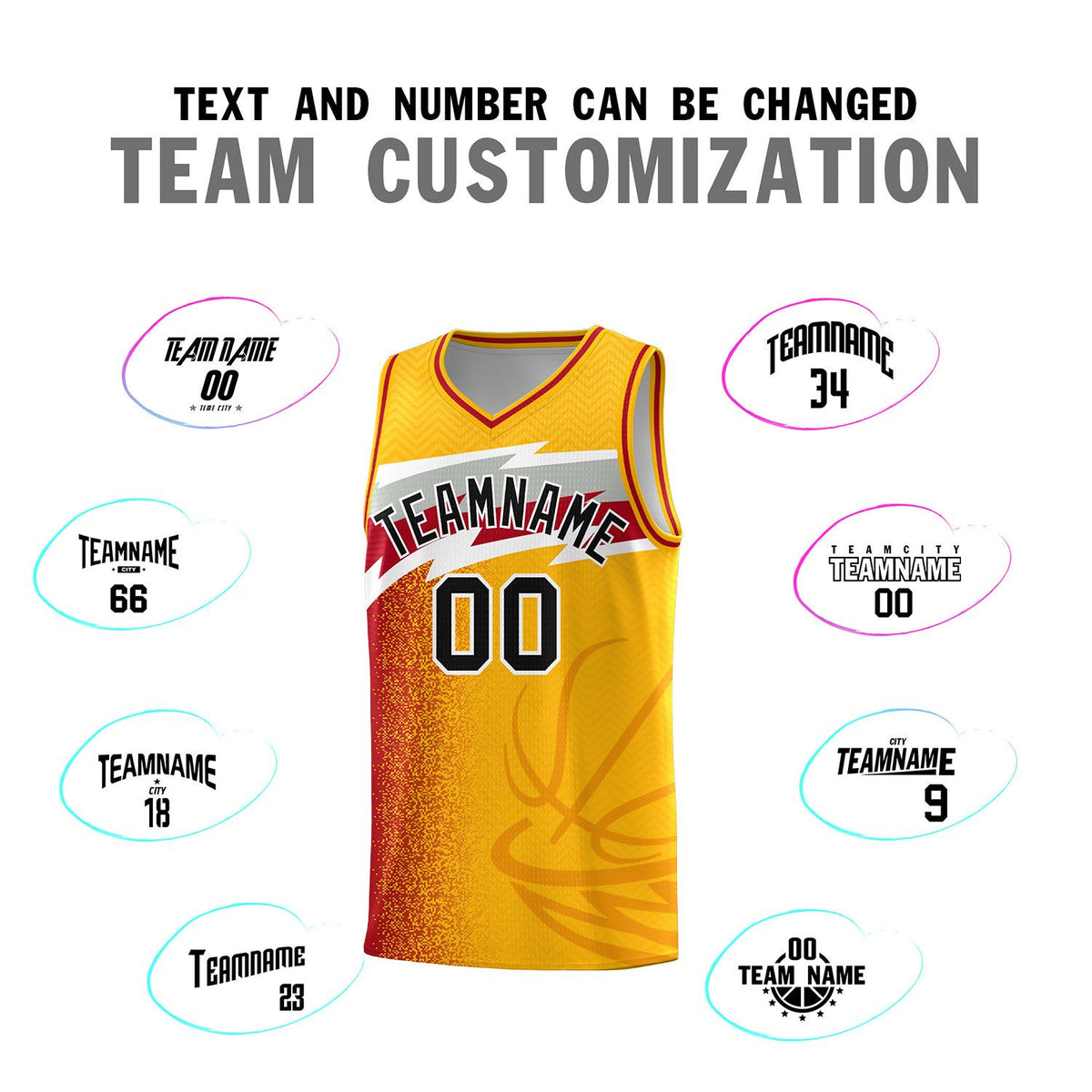 Custom Gold Dot Scatter Graffiti Pattern Sports Uniform Basketball Jersey|KXKSHOP
