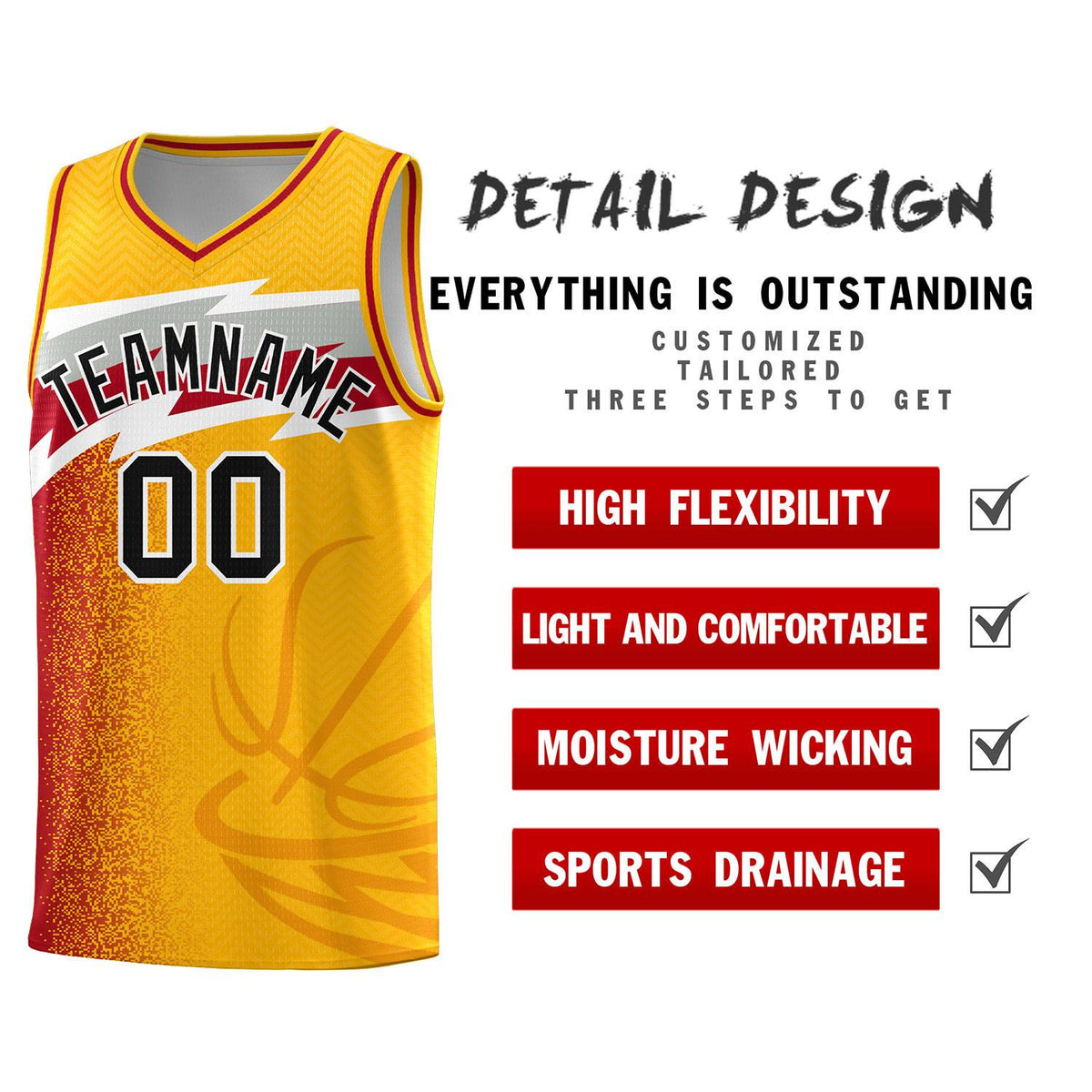 Custom Gold Dot Scatter Graffiti Pattern Sports Uniform Basketball Jersey|KXKSHOP
