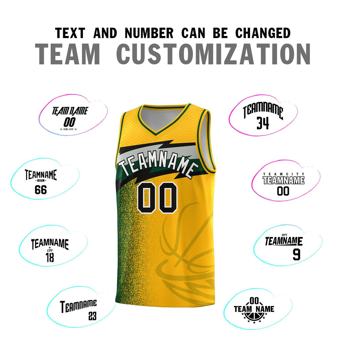 Custom Gold Dot Scatter Graffiti Pattern Sports Uniform Basketball Jersey|KXKSHOP