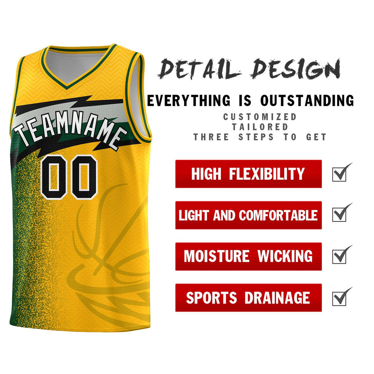 Custom Gold Dot Scatter Graffiti Pattern Sports Uniform Basketball Jersey|KXKSHOP