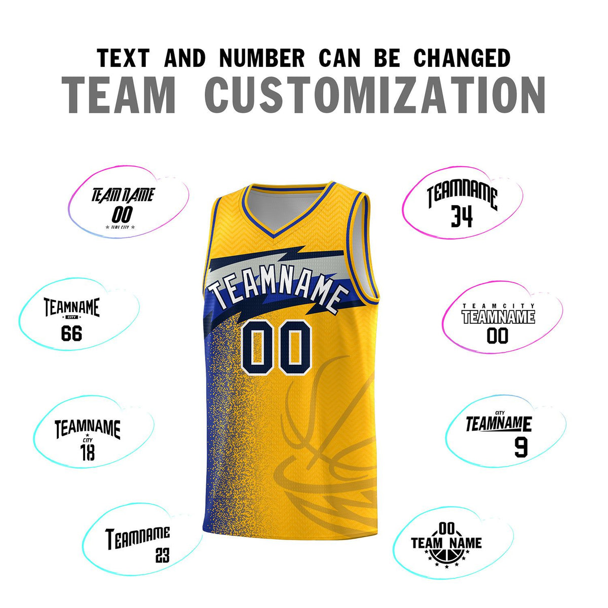 Custom Gold Dot Scatter Graffiti Pattern Sports Uniform Basketball Jersey|KXKSHOP