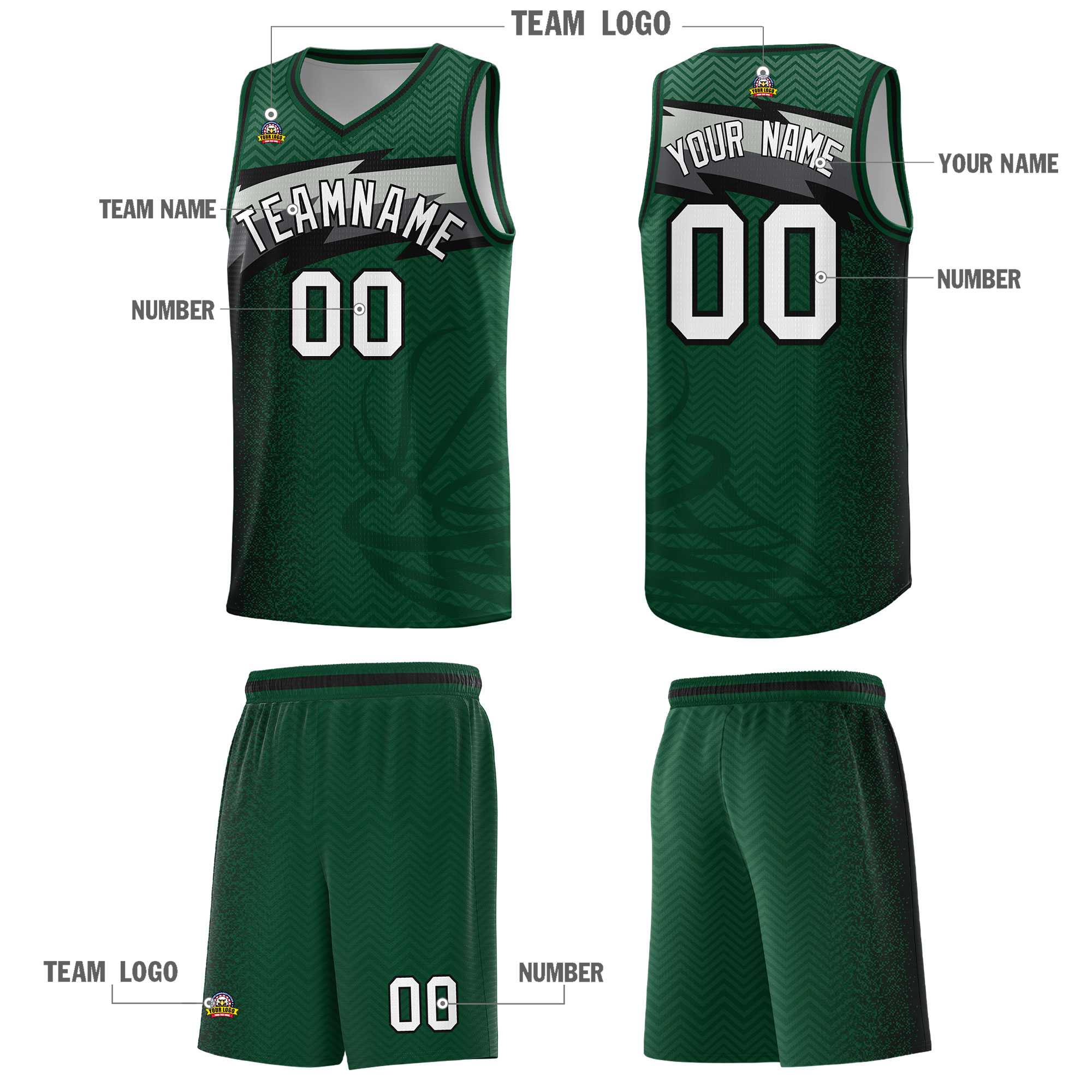 Custom Kelly Green Dot Scatter Graffiti Pattern Sports Uniform Basketball Jersey|KXKSHOP