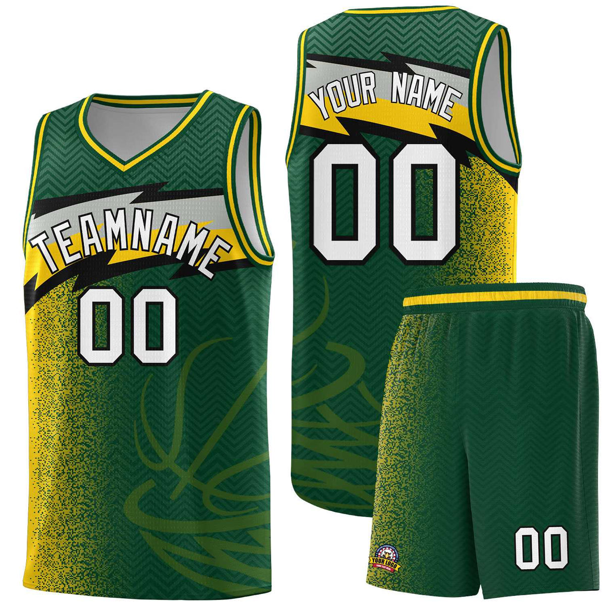 Custom Kelly Green Dot Scatter Graffiti Pattern Sports Uniform Basketball Jersey|KXKSHOP