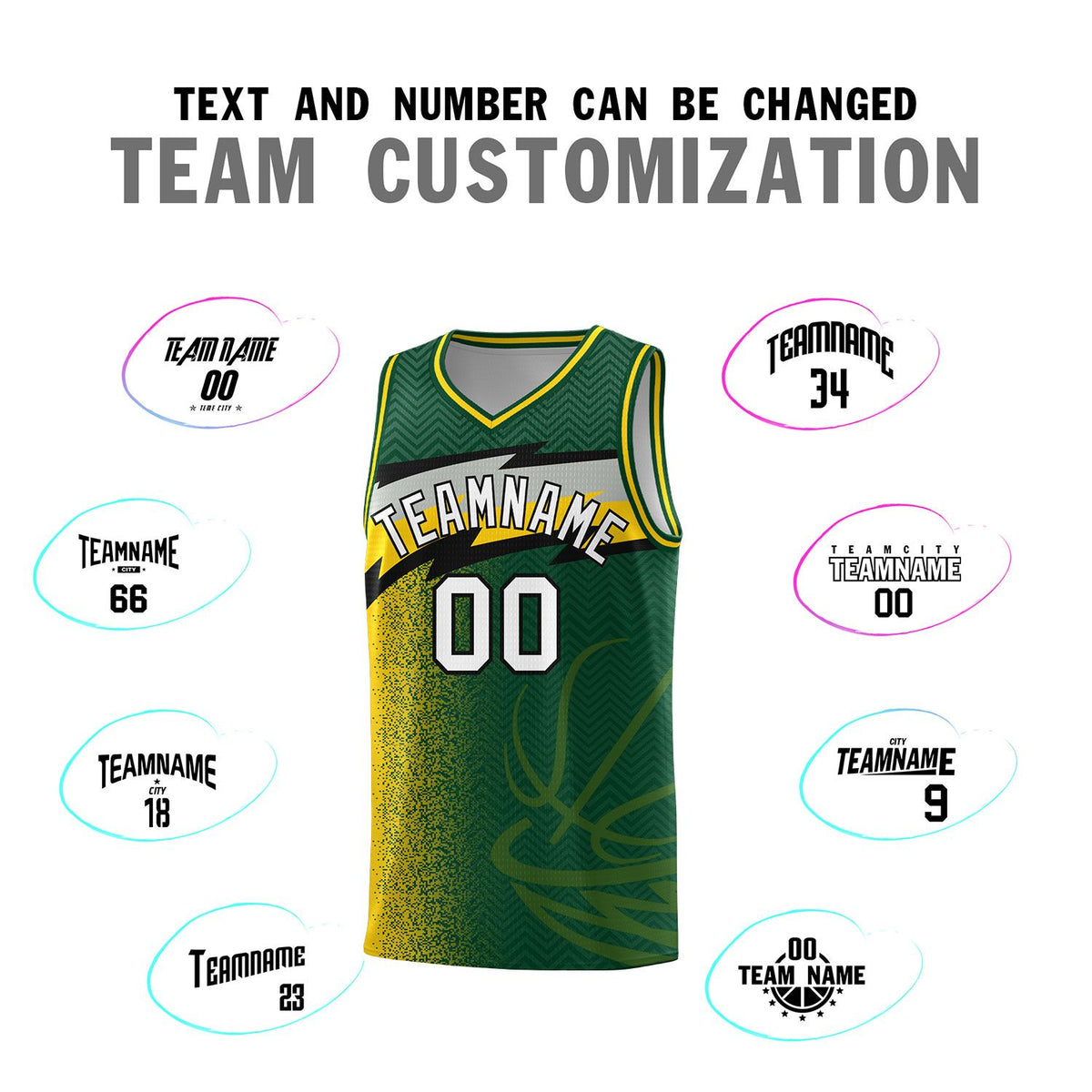 Custom Kelly Green Dot Scatter Graffiti Pattern Sports Uniform Basketball Jersey|KXKSHOP