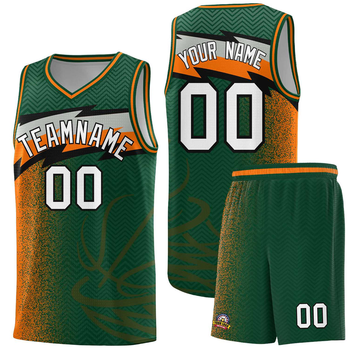 Custom Kelly Green Dot Scatter Graffiti Pattern Sports Uniform Basketball Jersey|KXKSHOP