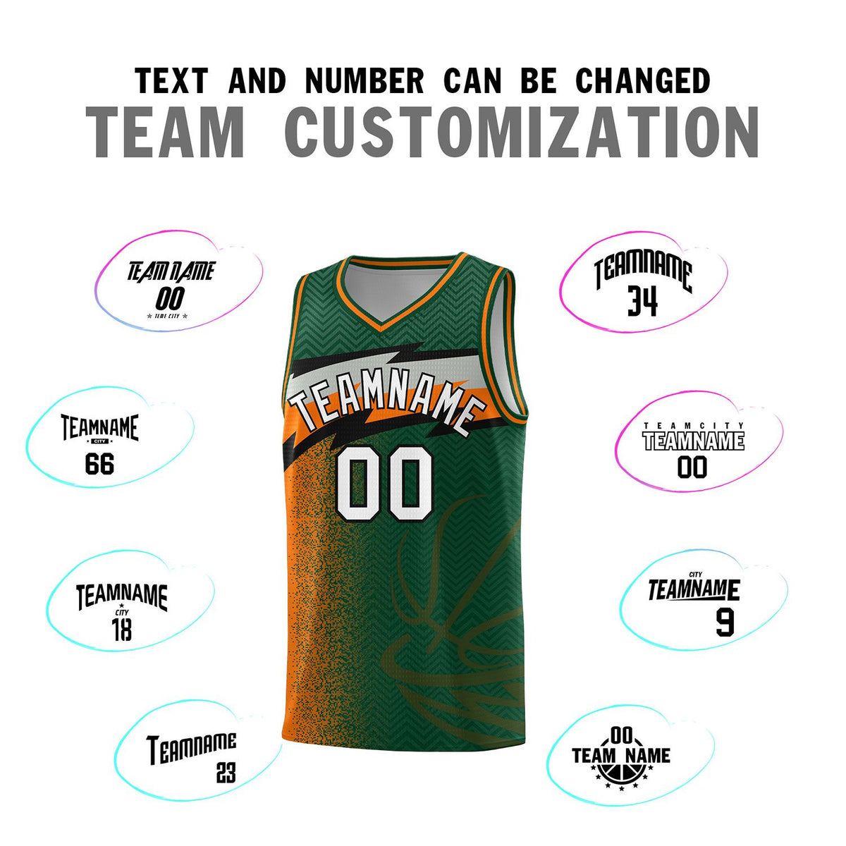 Custom Kelly Green Dot Scatter Graffiti Pattern Sports Uniform Basketball Jersey|KXKSHOP