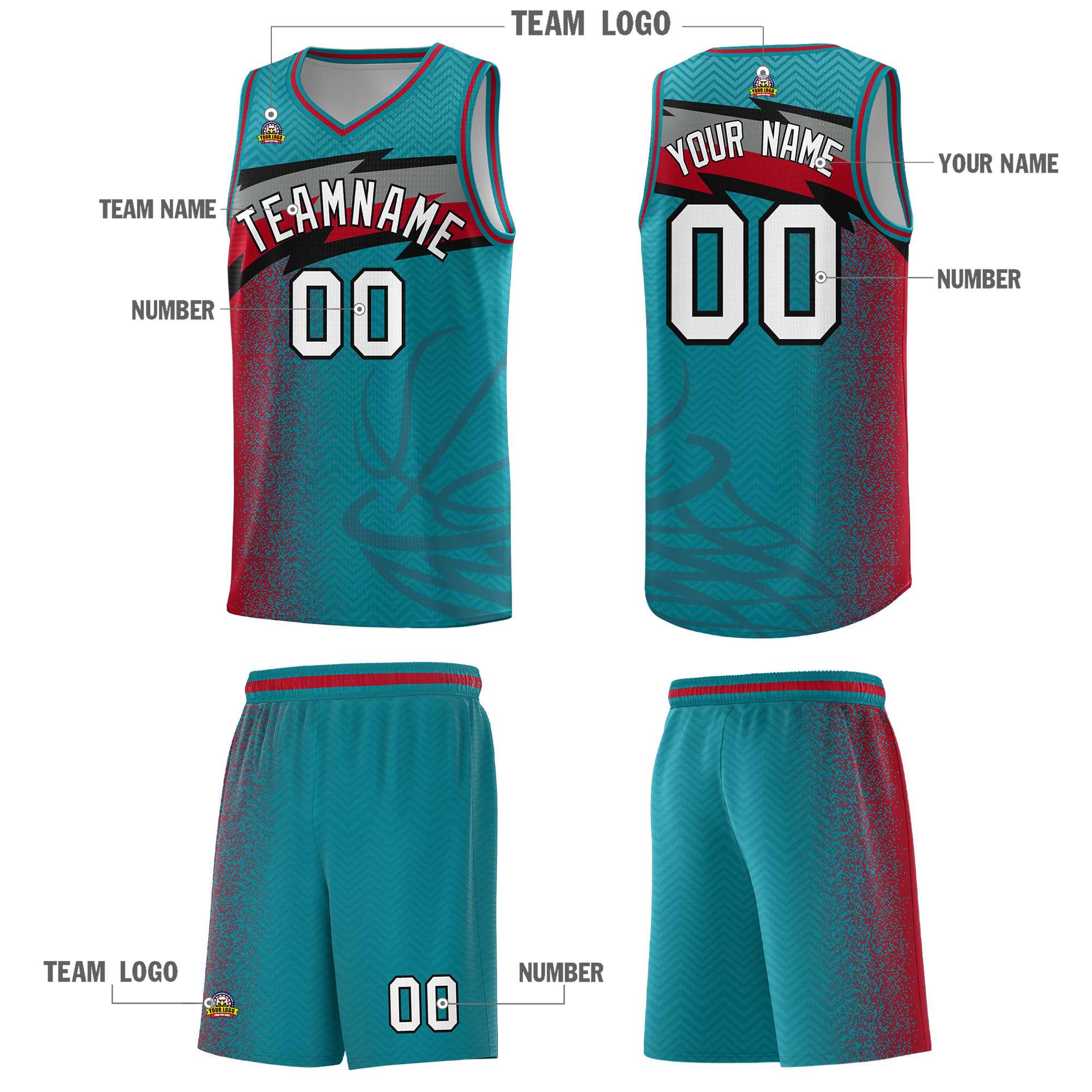 Custom Aqua Dot Scatter Graffiti Pattern Sports Uniform Basketball Jersey|KXKSHOP