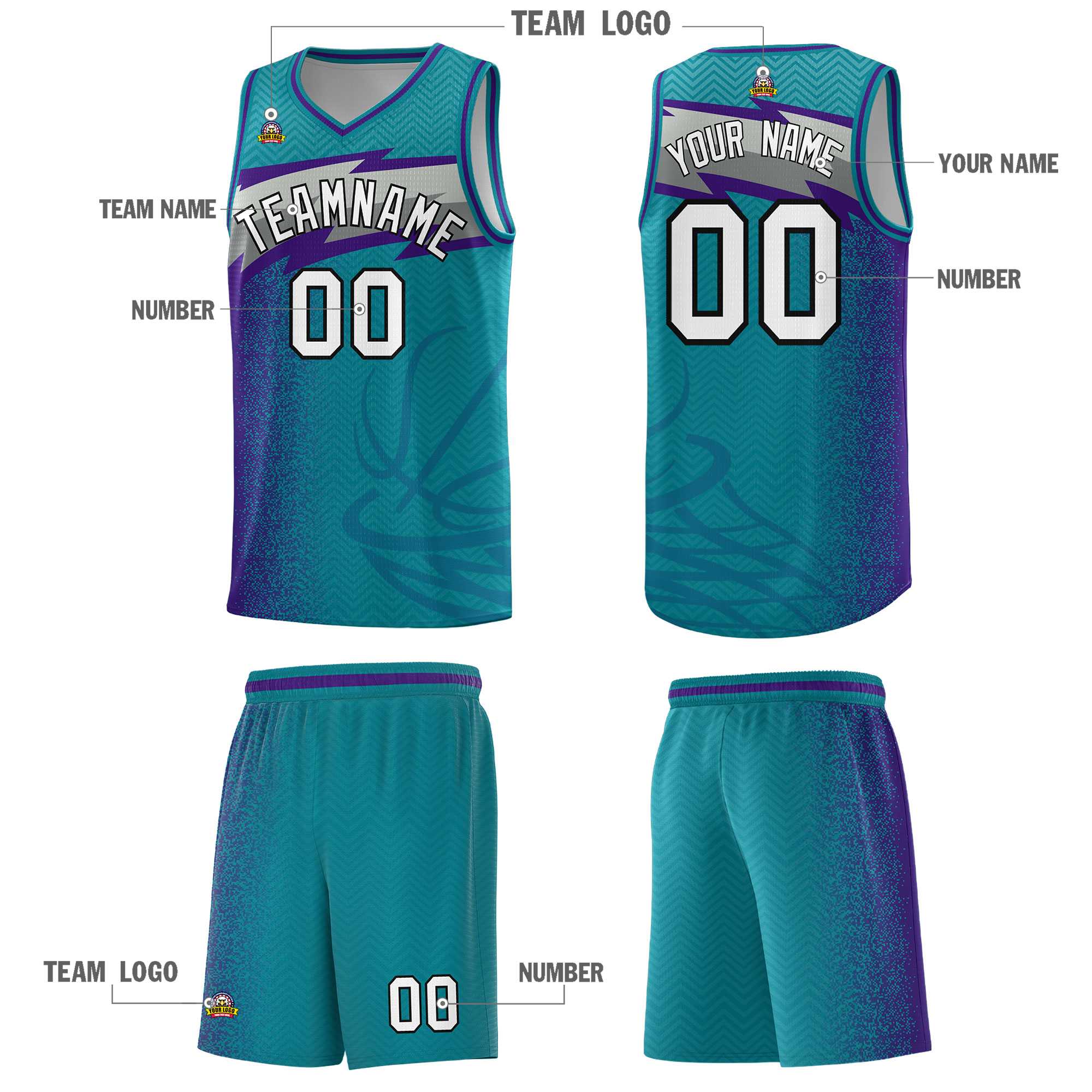 Custom Aqua Dot Scatter Graffiti Pattern Sports Uniform Basketball Jersey|KXKSHOP