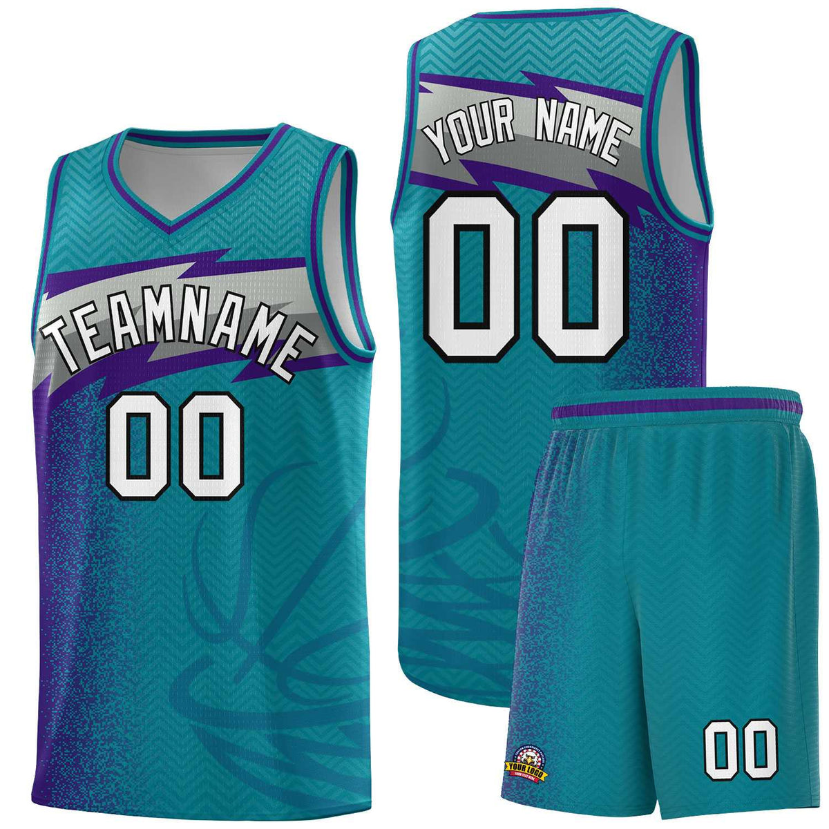 Custom Aqua Dot Scatter Graffiti Pattern Sports Uniform Basketball Jersey|KXKSHOP