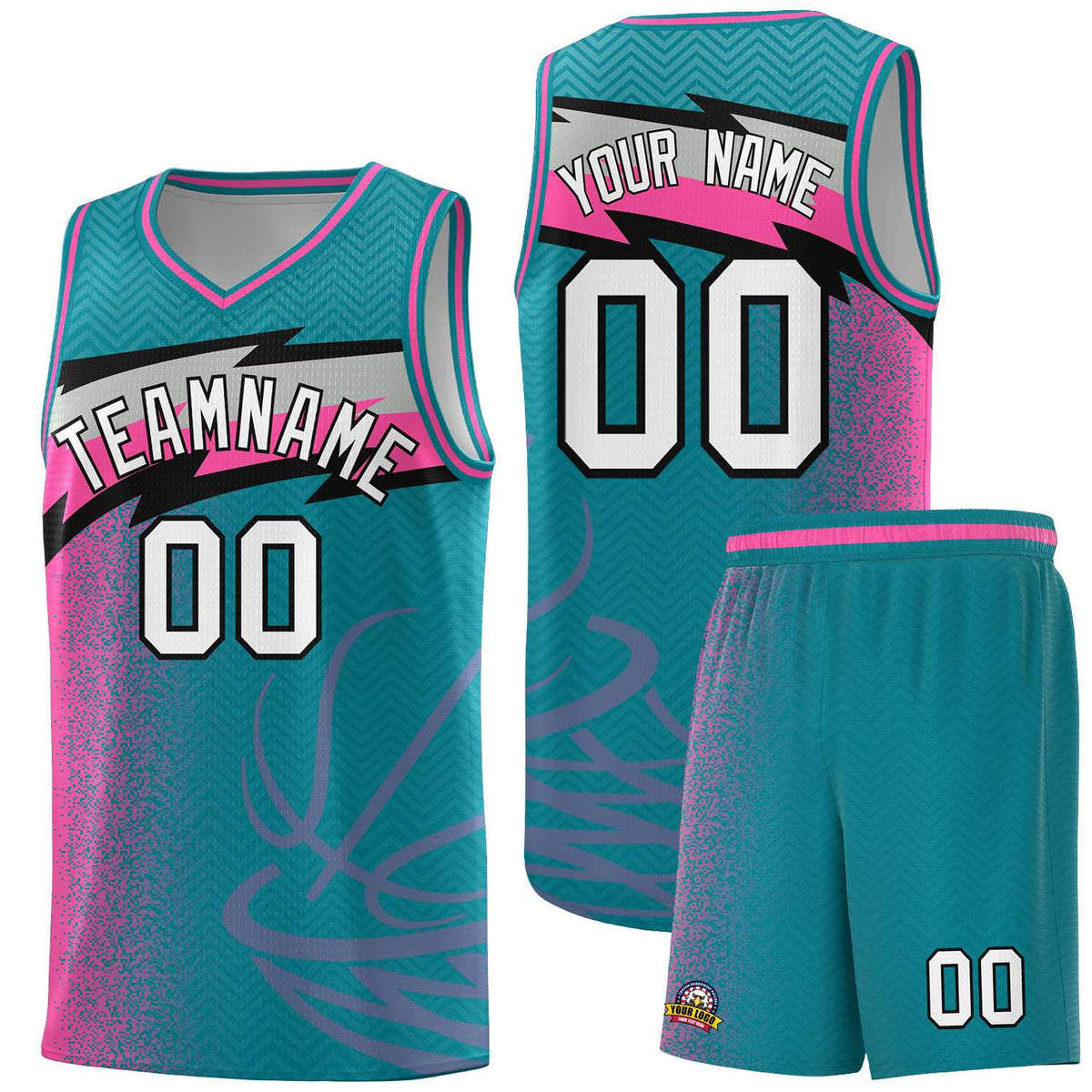 Custom Aqua Dot Scatter Graffiti Pattern Sports Uniform Basketball Jersey|KXKSHOP
