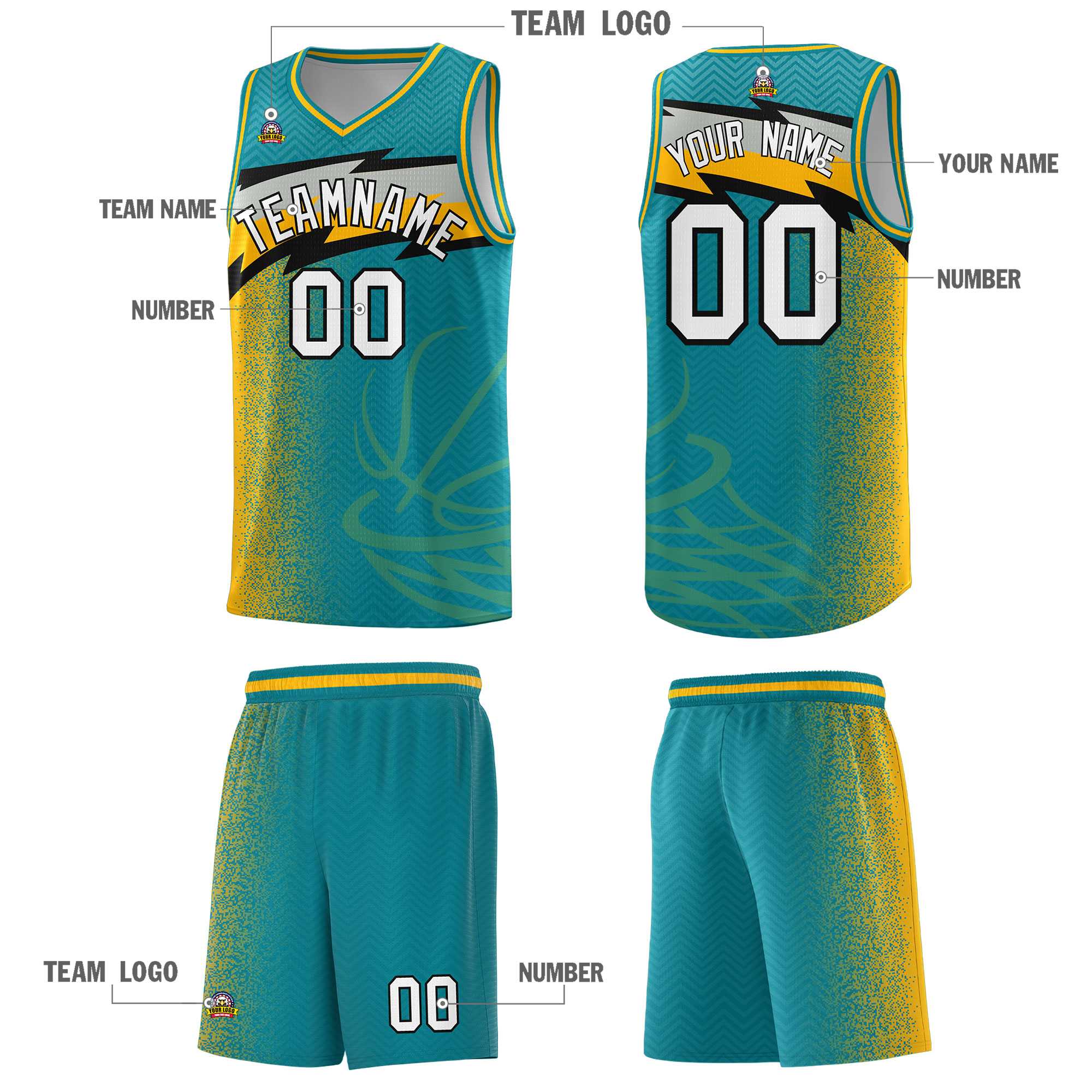 Custom Aqua Dot Scatter Graffiti Pattern Sports Uniform Basketball Jersey|KXKSHOP