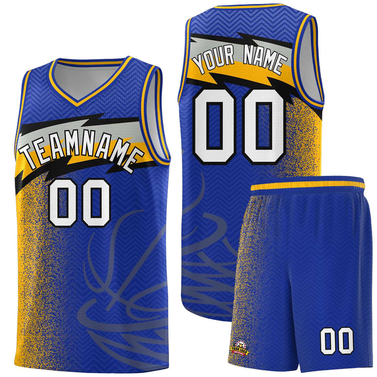 Custom Royal Dot Scatter Graffiti Pattern Sports Uniform Basketball Jersey|KXKSHOP