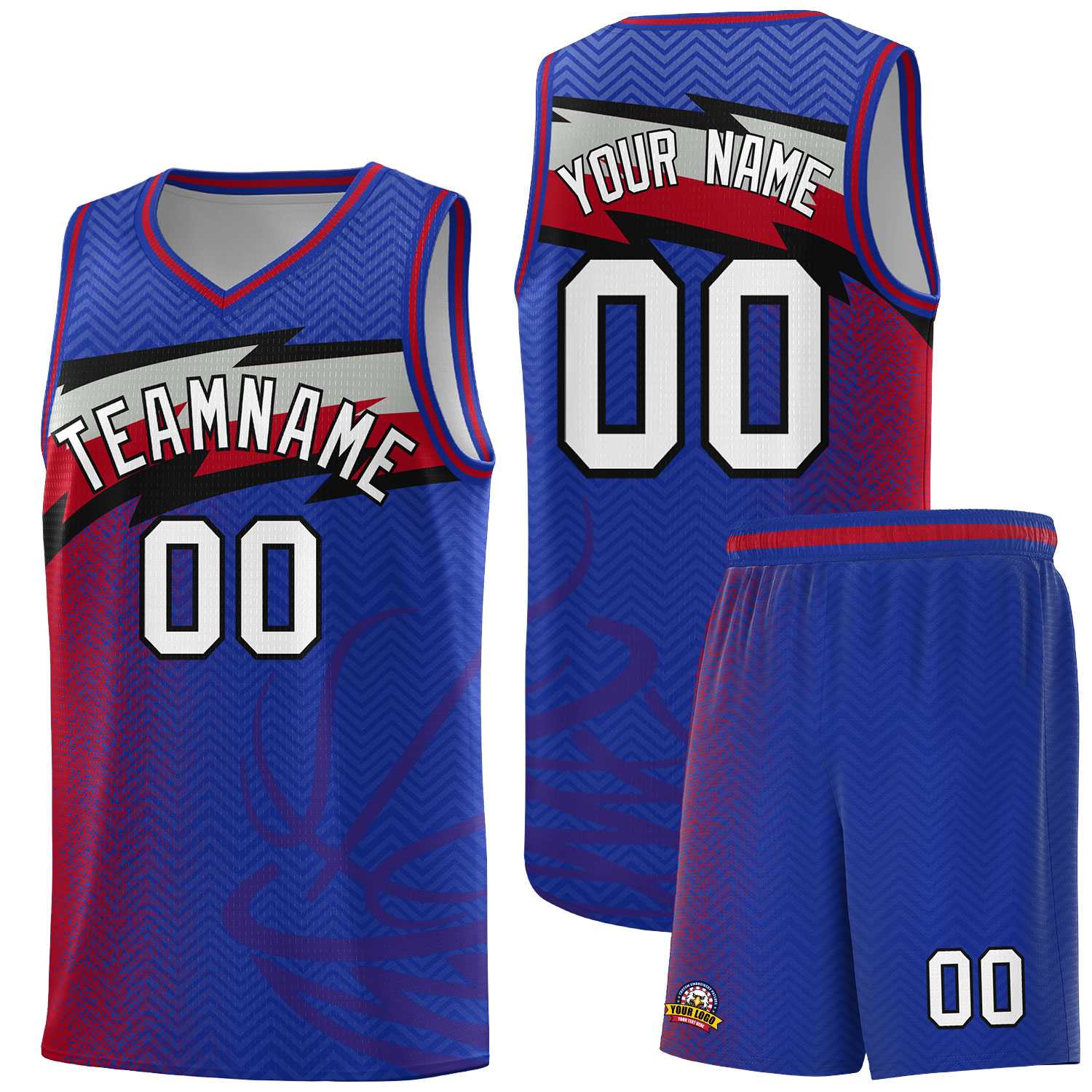 Custom Royal Dot Scatter Graffiti Pattern Sports Uniform Basketball Jersey|KXKSHOP