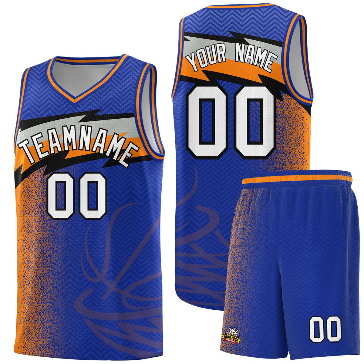 Custom Royal Dot Scatter Graffiti Pattern Sports Uniform Basketball Jersey|KXKSHOP