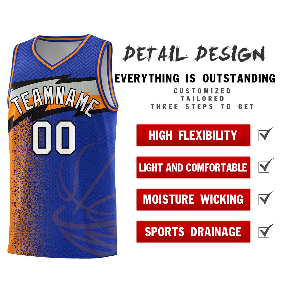 Custom Royal Dot Scatter Graffiti Pattern Sports Uniform Basketball Jersey|KXKSHOP