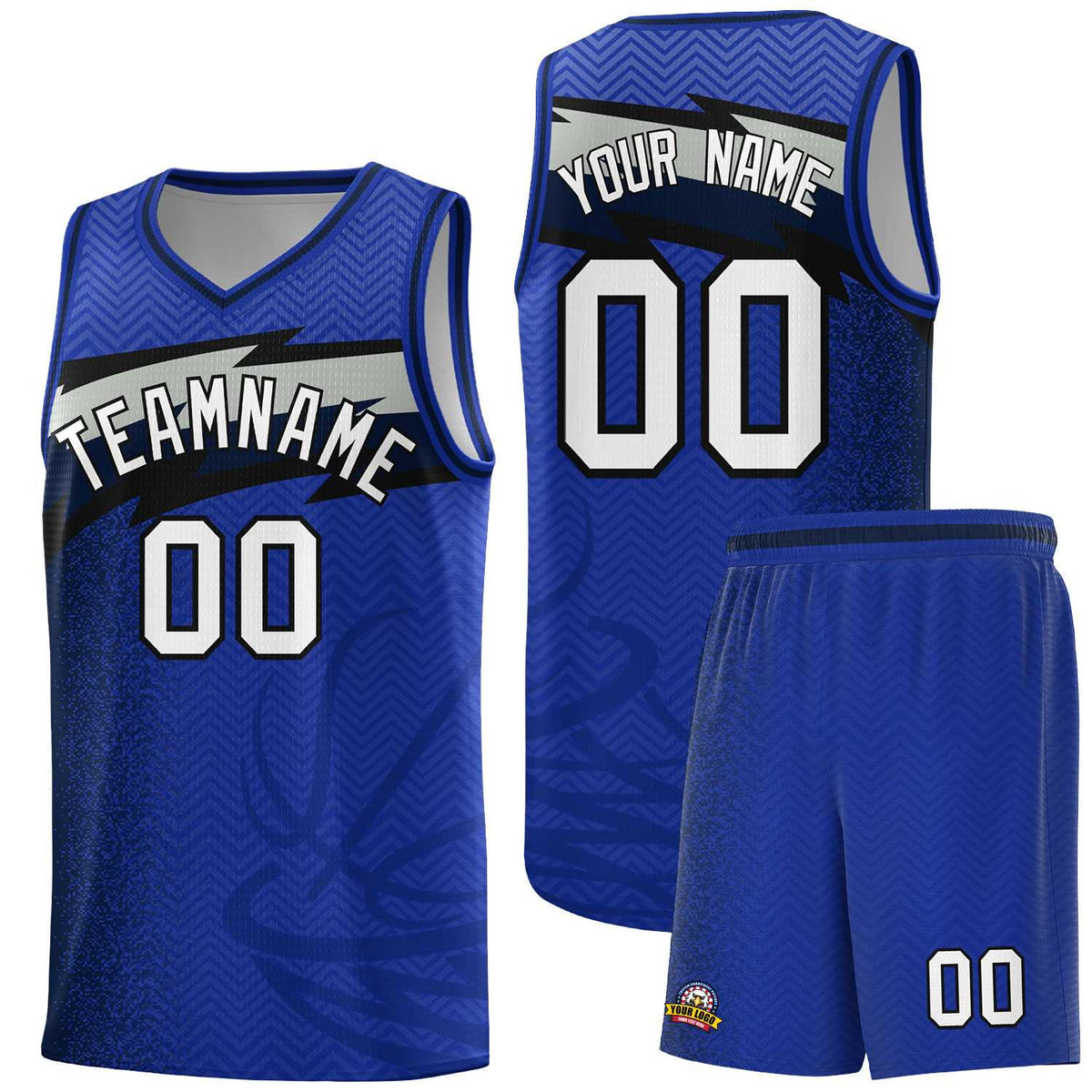 Custom Royal Dot Scatter Graffiti Pattern Sports Uniform Basketball Jersey|KXKSHOP