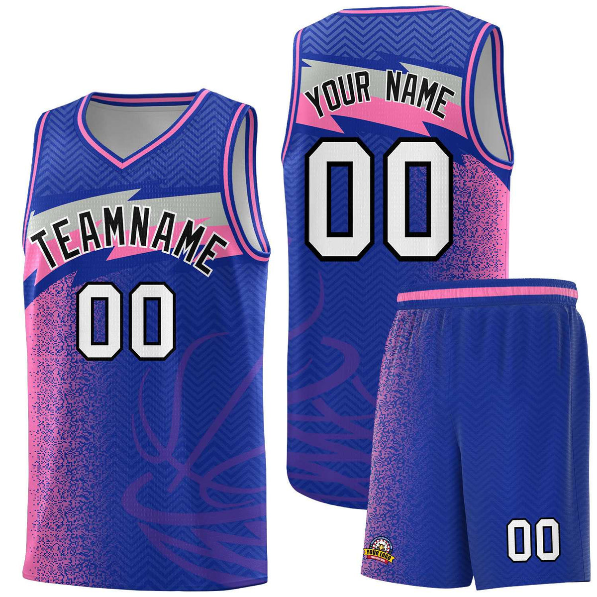Custom Royal Dot Scatter Graffiti Pattern Sports Uniform Basketball Jersey|KXKSHOP
