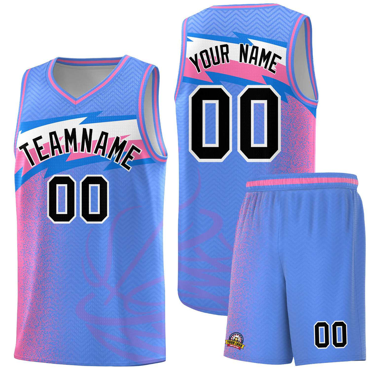 Custom Blue Dot Scatter Graffiti Pattern Sports Uniform Basketball Jersey|KXKSHOP
