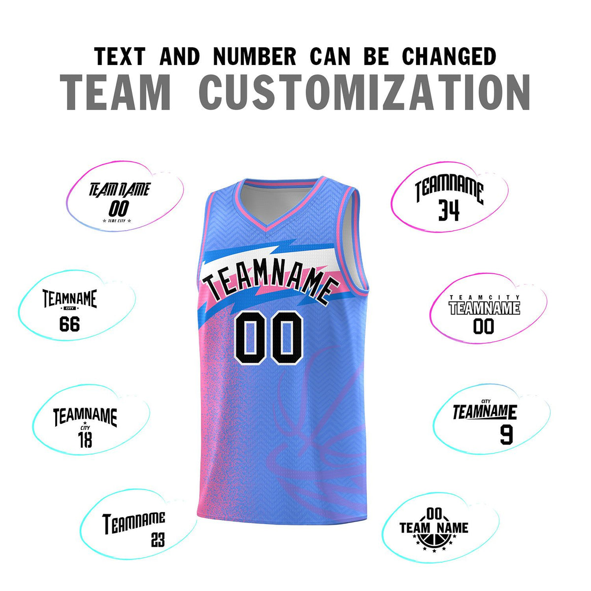 Custom Blue Dot Scatter Graffiti Pattern Sports Uniform Basketball Jersey|KXKSHOP