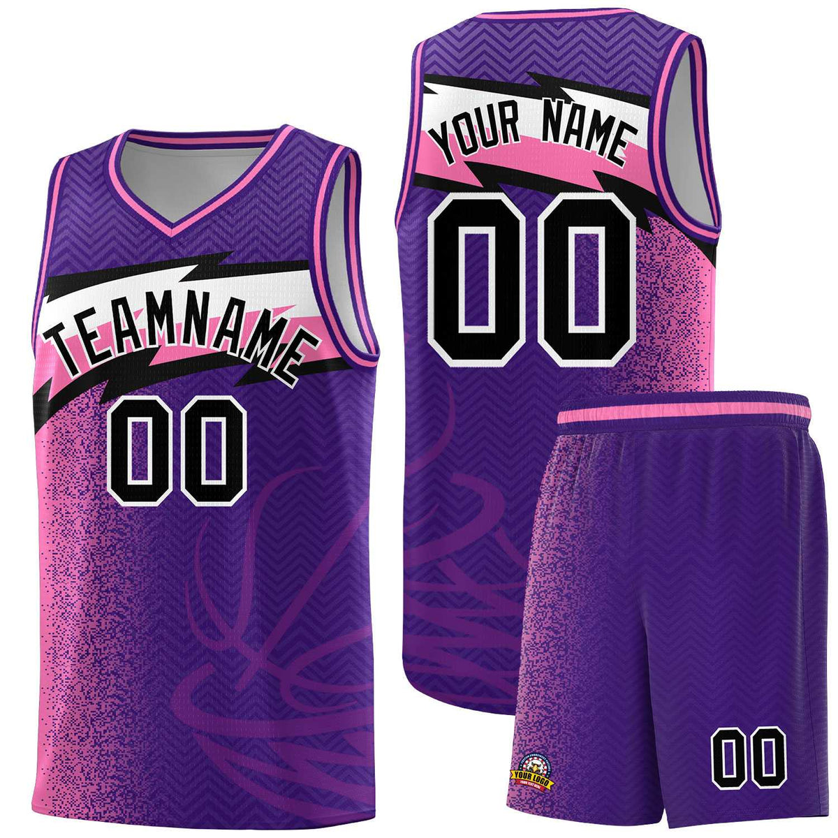 Custom Purple Dot Scatter Graffiti Pattern Sports Uniform Basketball Jersey|KXKSHOP