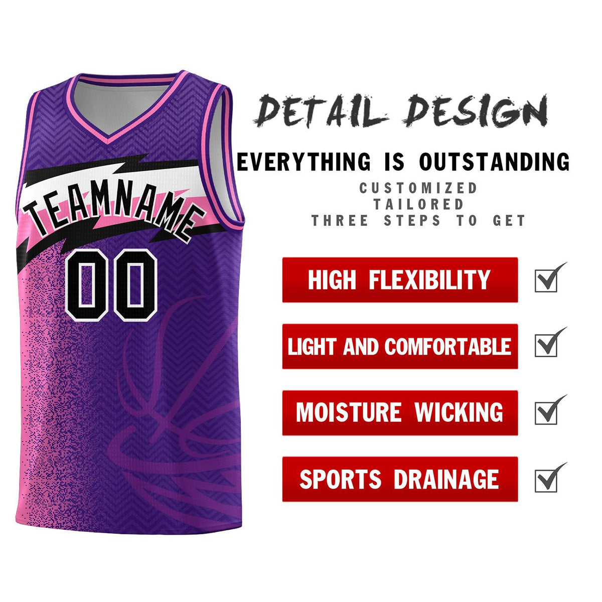 Custom Purple Dot Scatter Graffiti Pattern Sports Uniform Basketball Jersey|KXKSHOP
