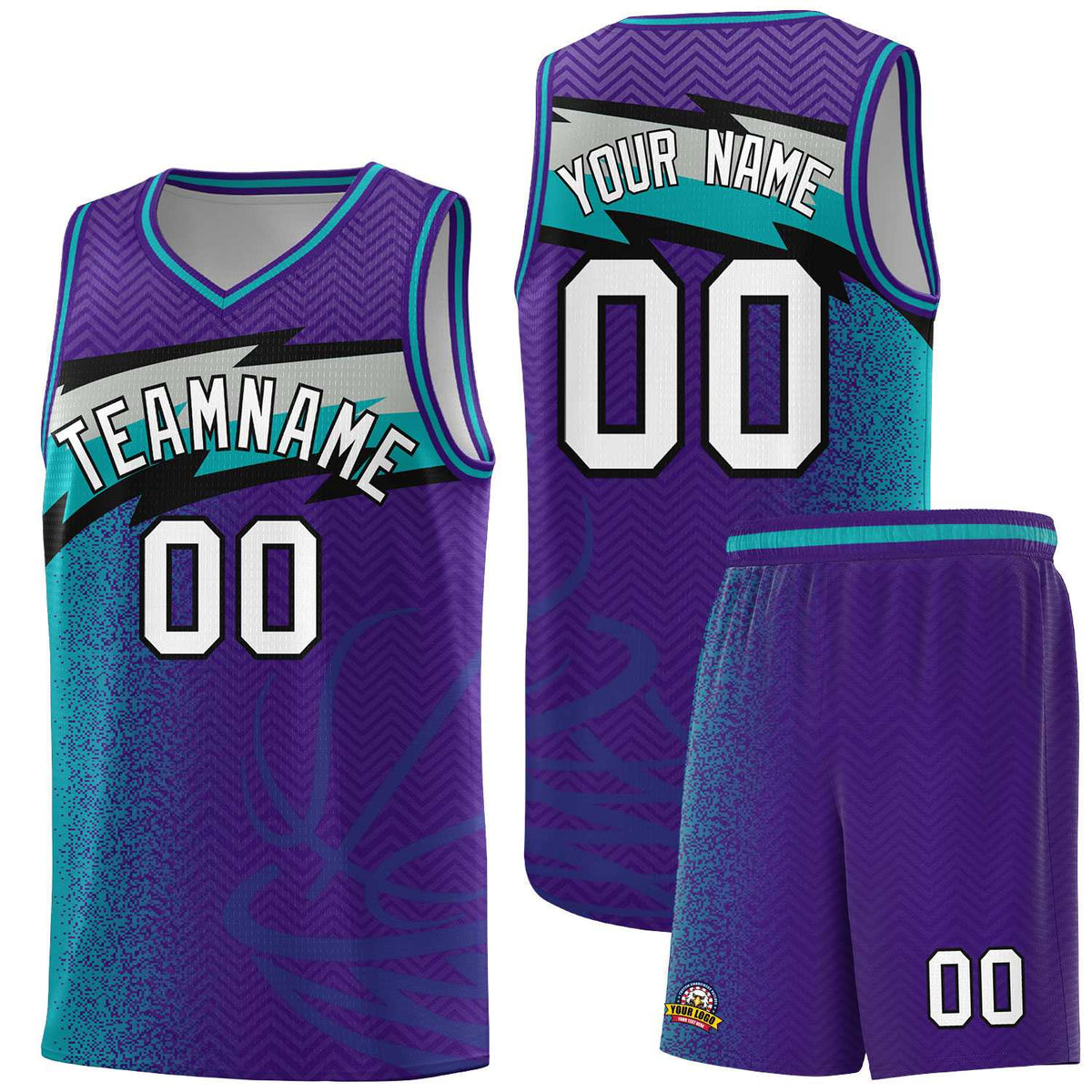 Custom Purple Dot Scatter Graffiti Pattern Sports Uniform Basketball Jersey|KXKSHOP